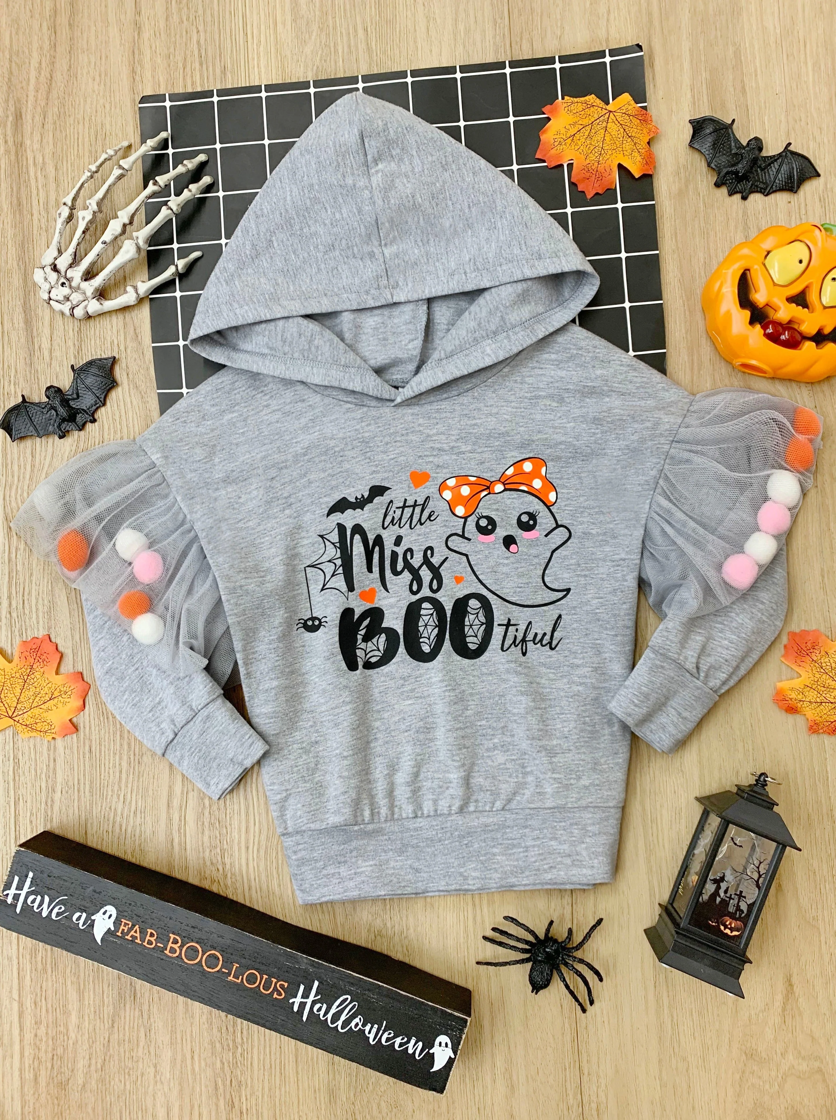 Little Miss Boo-tiful Long Sleeve Hooded Top - Image 3