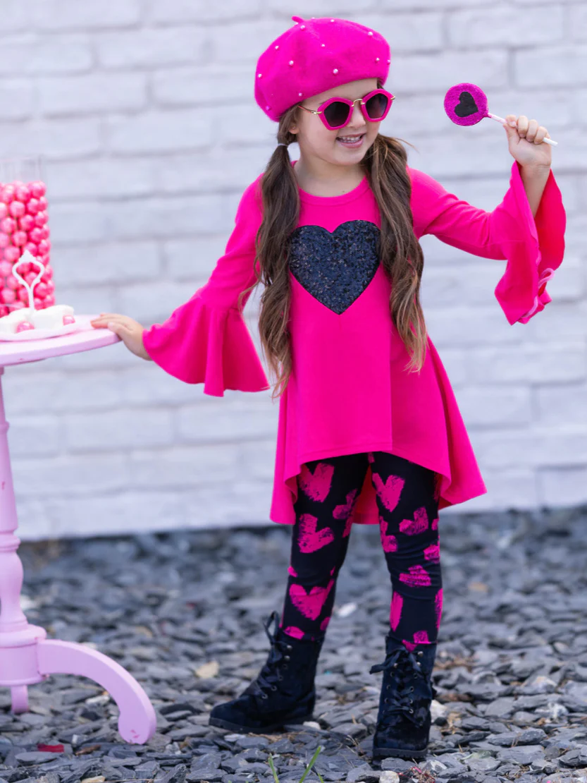Little Miss Sweetie Hi-Lo Tunic and Legging Set - Image 2