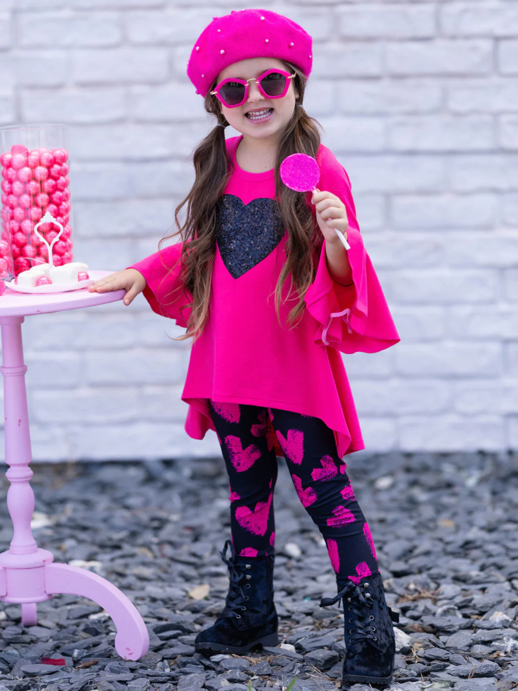 Little Miss Sweetie Hi-Lo Tunic and Legging Set - Image 3
