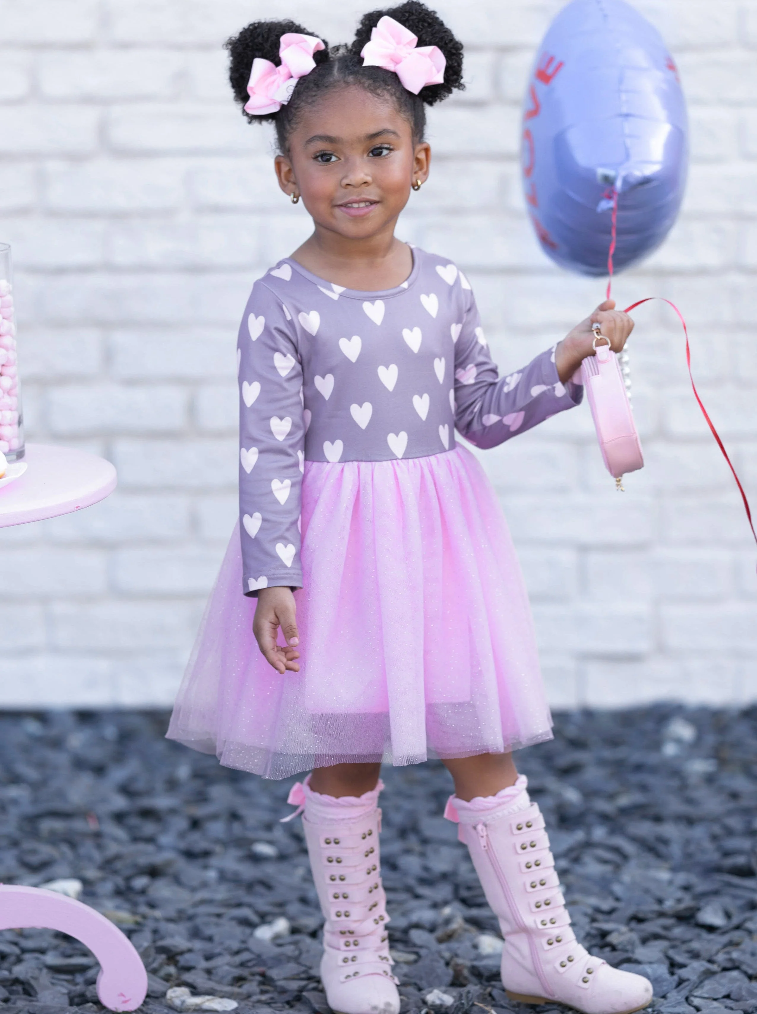 Little Miss Valentine Shimmer Tutu Dress - Image 2