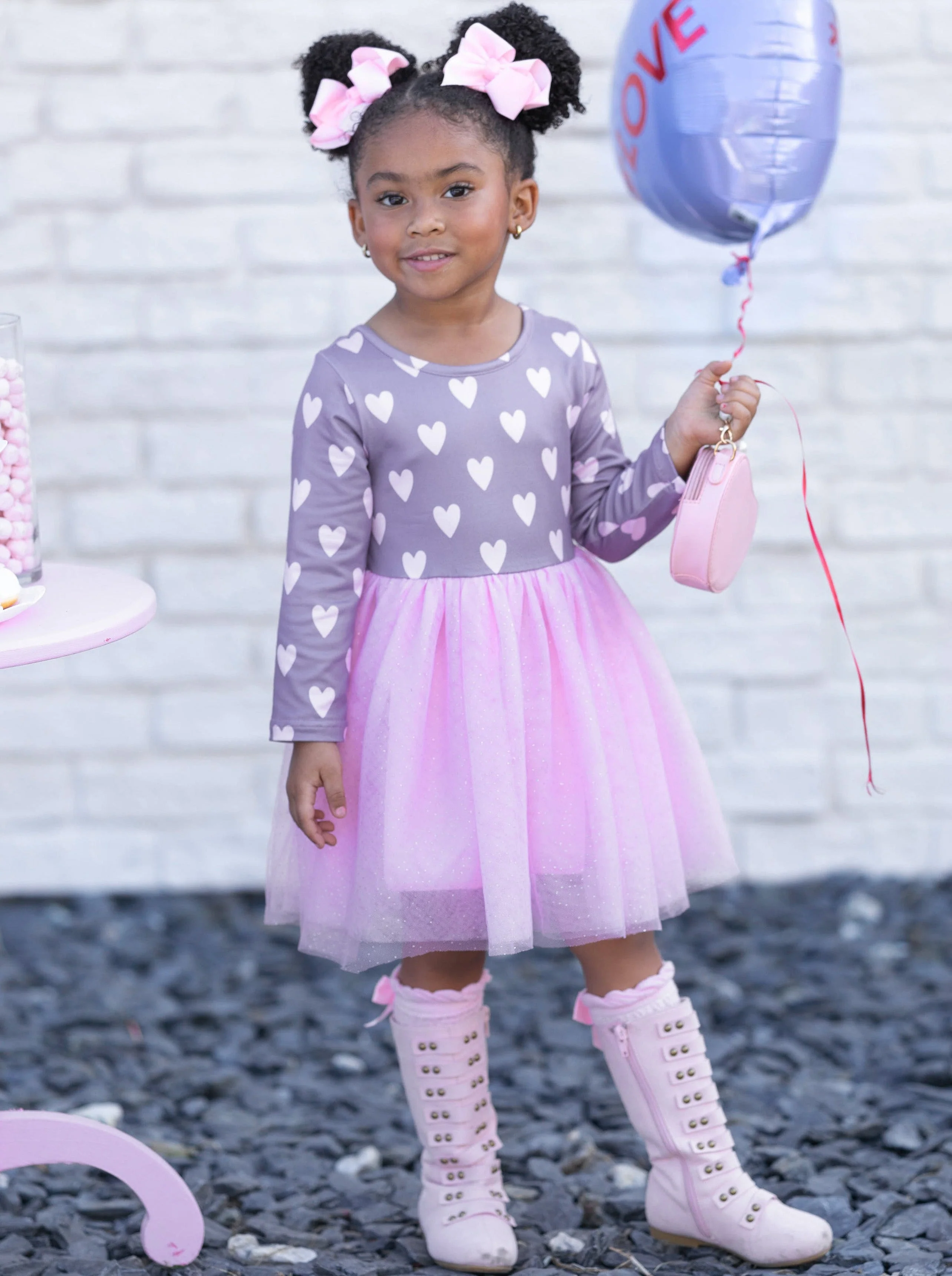Little Miss Valentine Shimmer Tutu Dress - Image 3