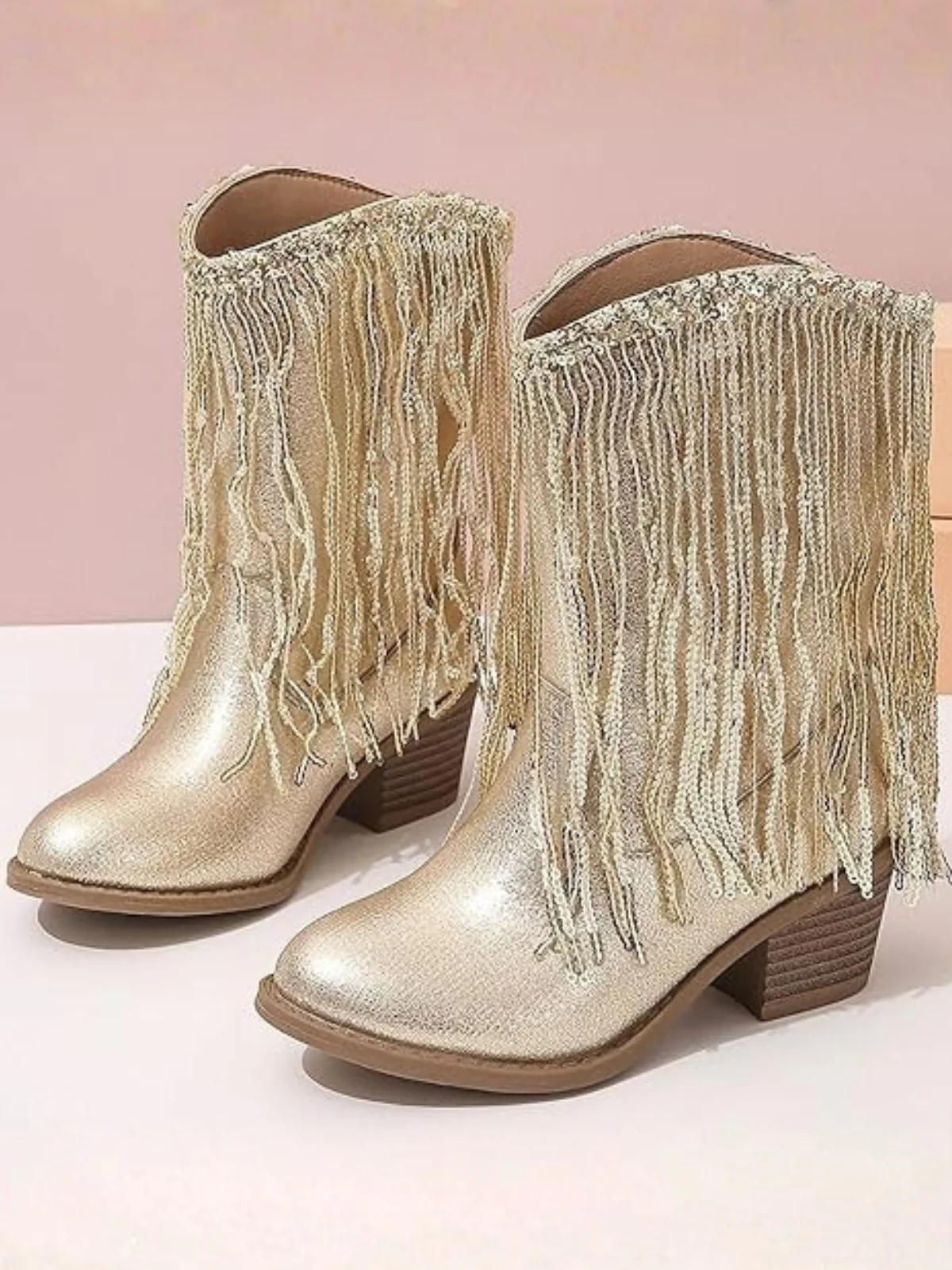 Golden Girl Rodeo Fringe Cowboy Boots By Liv and Mia - Image 3