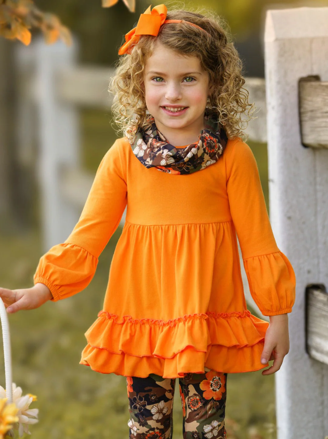 Camo Flower Tunic, Scarf and Legging Set - Image 4