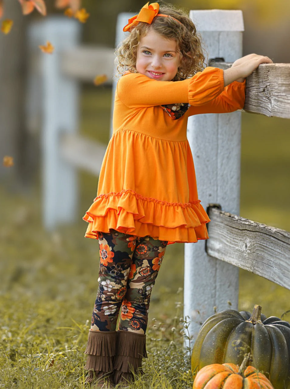 Camo Flower Tunic, Scarf and Legging Set - Image 5