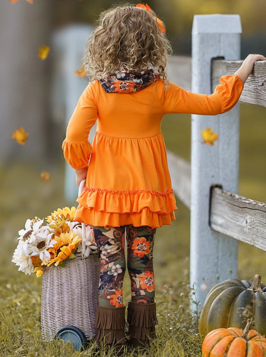 Camo Flower Tunic, Scarf and Legging Set - Image 6