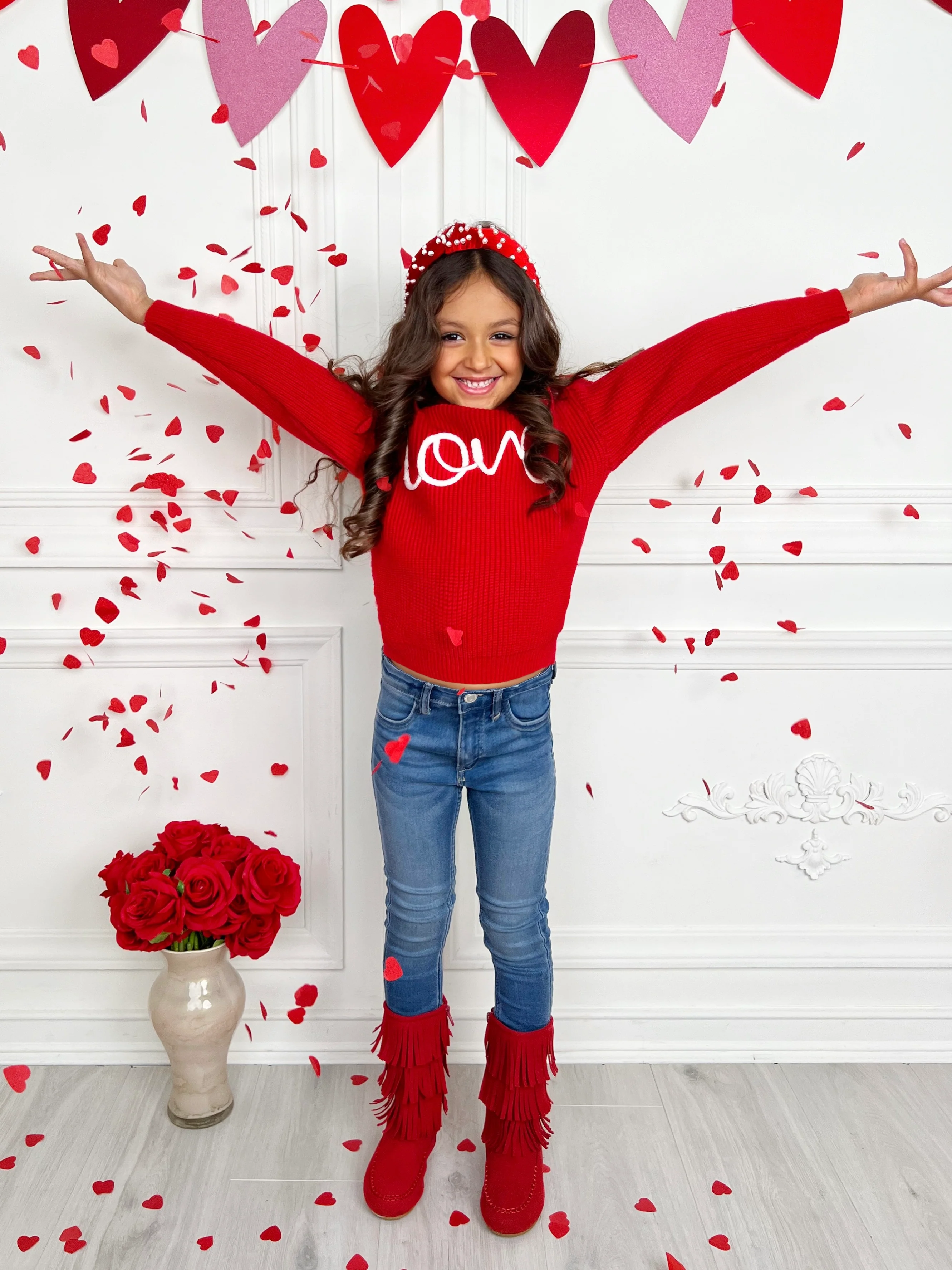 "Love" At First Sight Embroidered Chunky Knit Sweater - Image 4