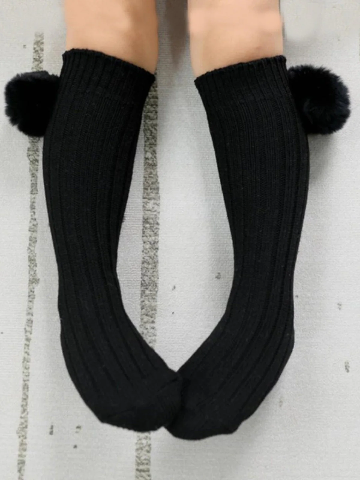 Love Cozy Days Knee-High Pompom Socks - Image 4