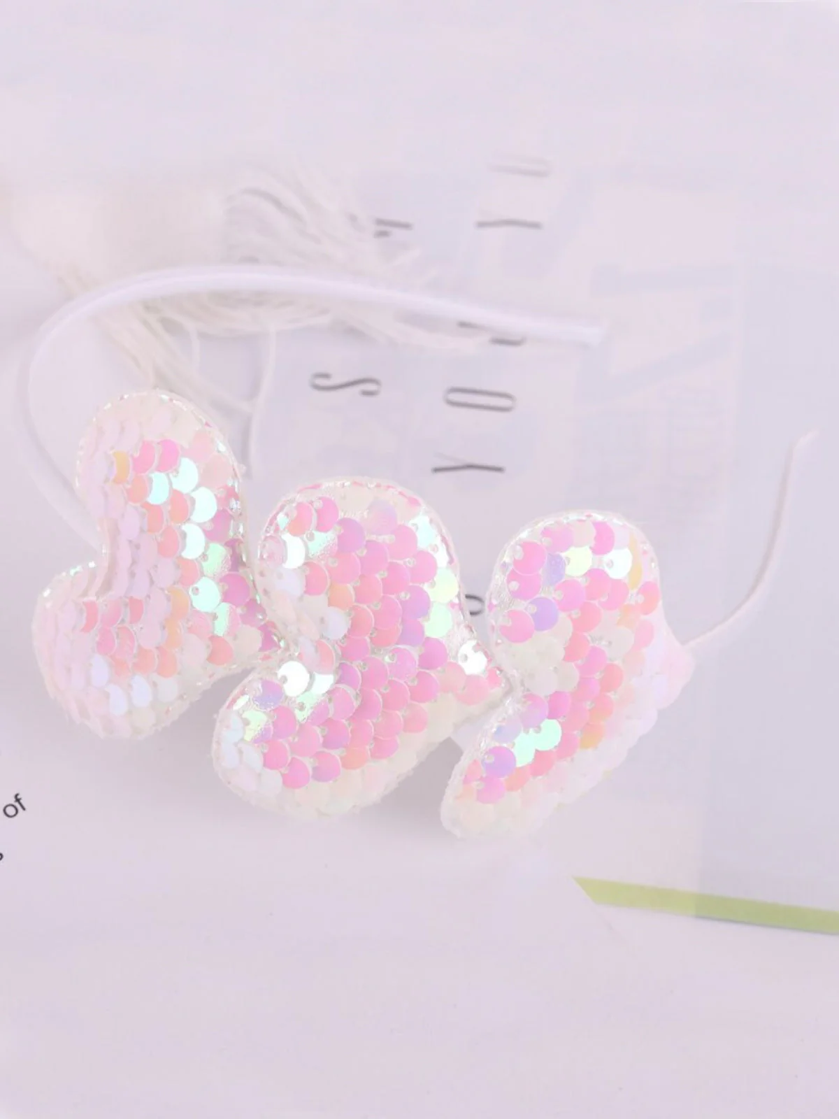 Love In Every Sparkle Sequin Hearts Headband - Image 3