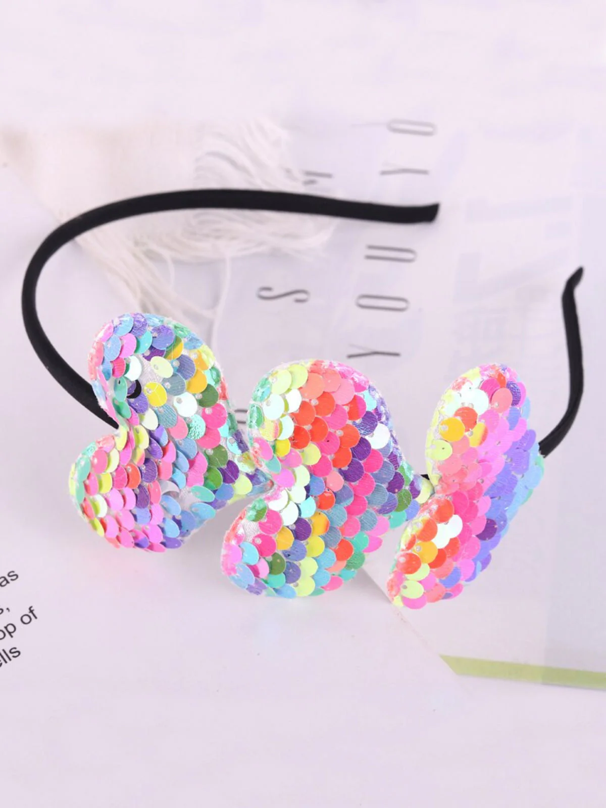 Love In Every Sparkle Sequin Hearts Headband - Image 6
