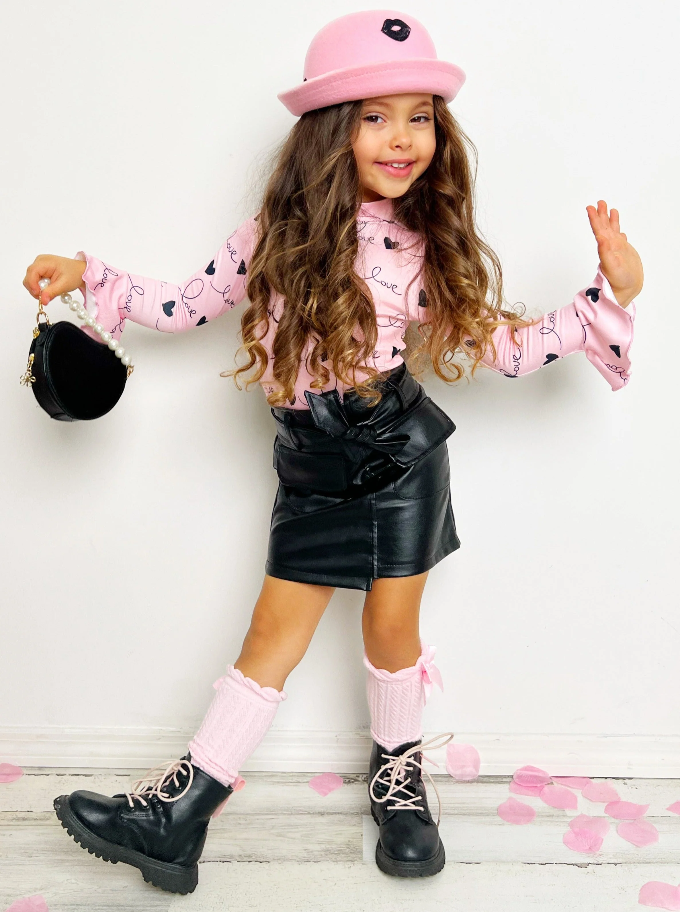 Love Is In The Air Vegan Leather Skirt Set - Image 4