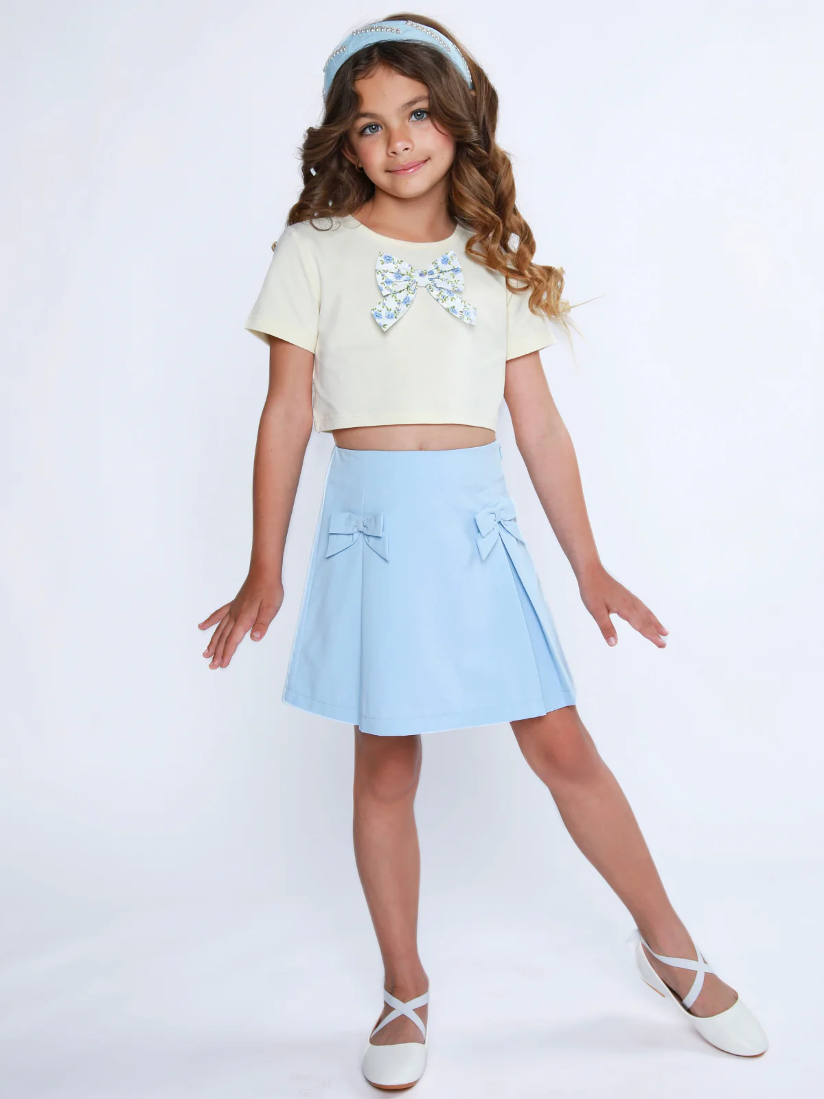 Lovely Bow Crop Top and Skirt Set - Image 3