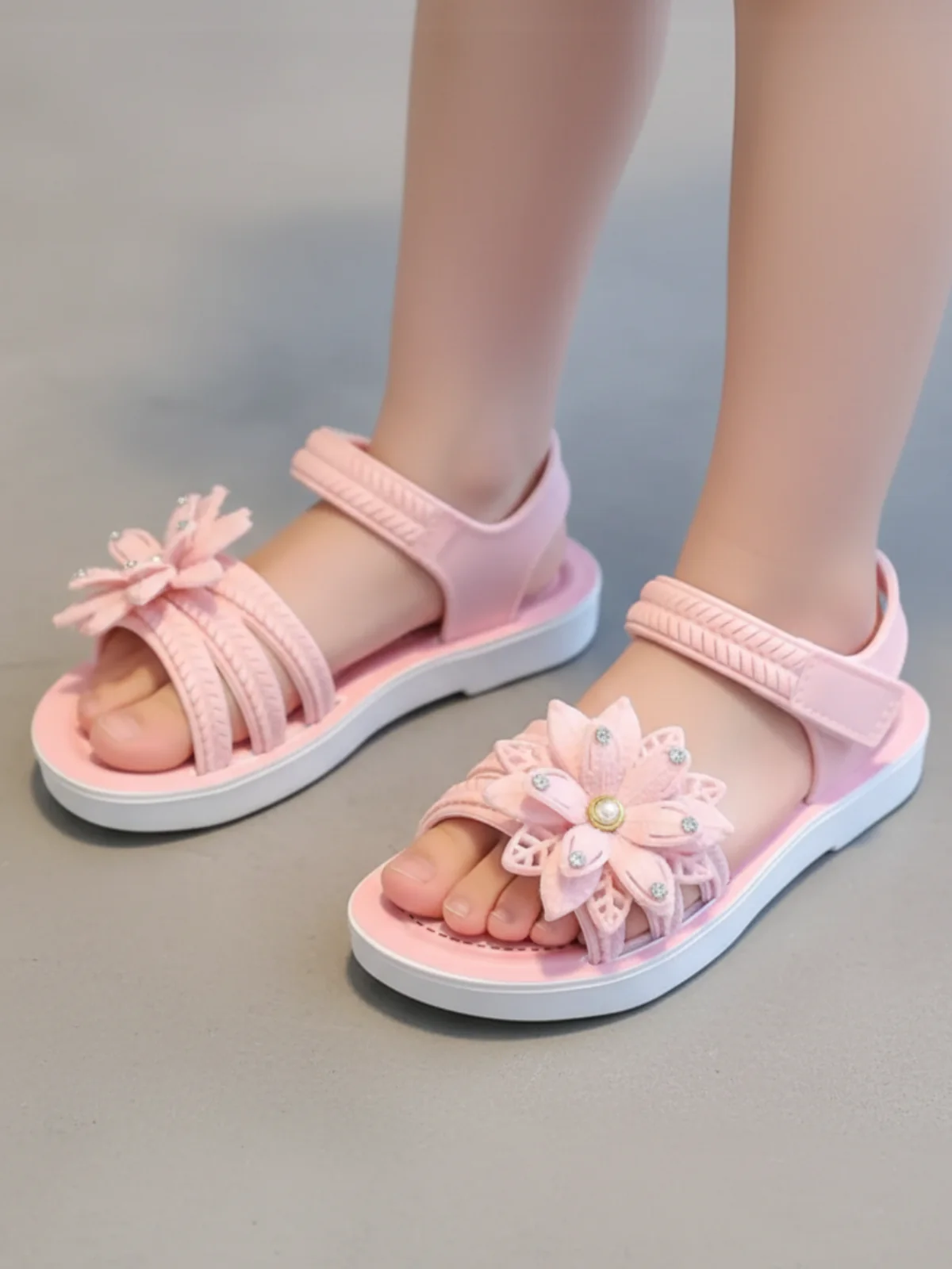 Lovely Girls' Flower Design Sandals By Liv and Mia - Image 5