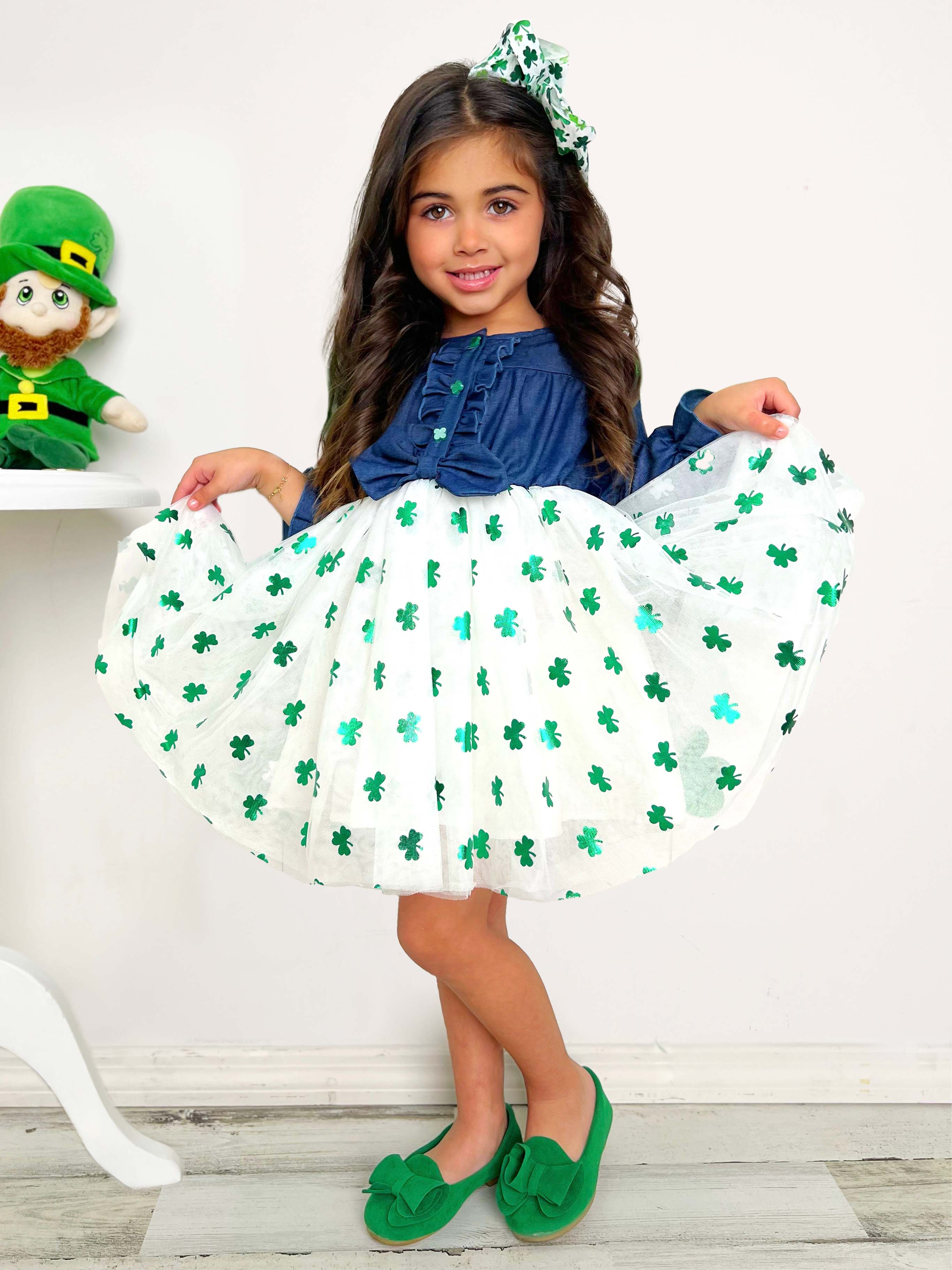 Lucky Chambray Shimmer Clover Dress - Image 3