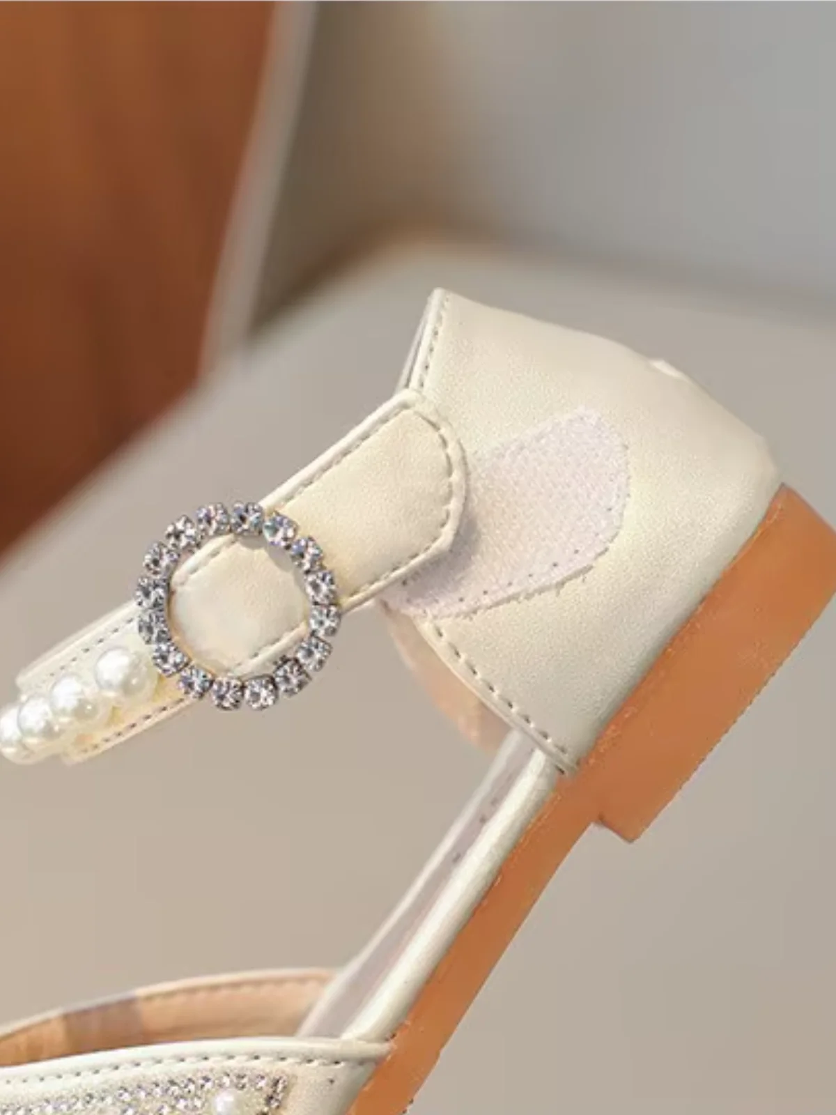 Luxe Pearl Shimmer Strap Dress Flats - Image 4