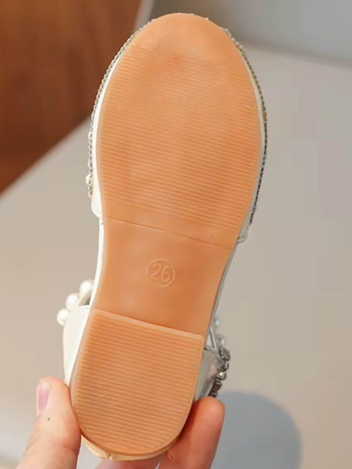 Luxe Pearl Shimmer Strap Dress Flats - Image 6