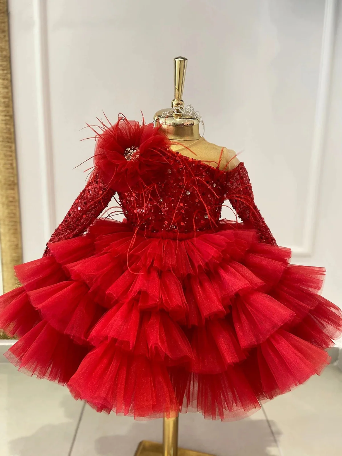 Luxurious and Sparkly Sequin Tiered Tutu Special Occasion Dress - Image 2