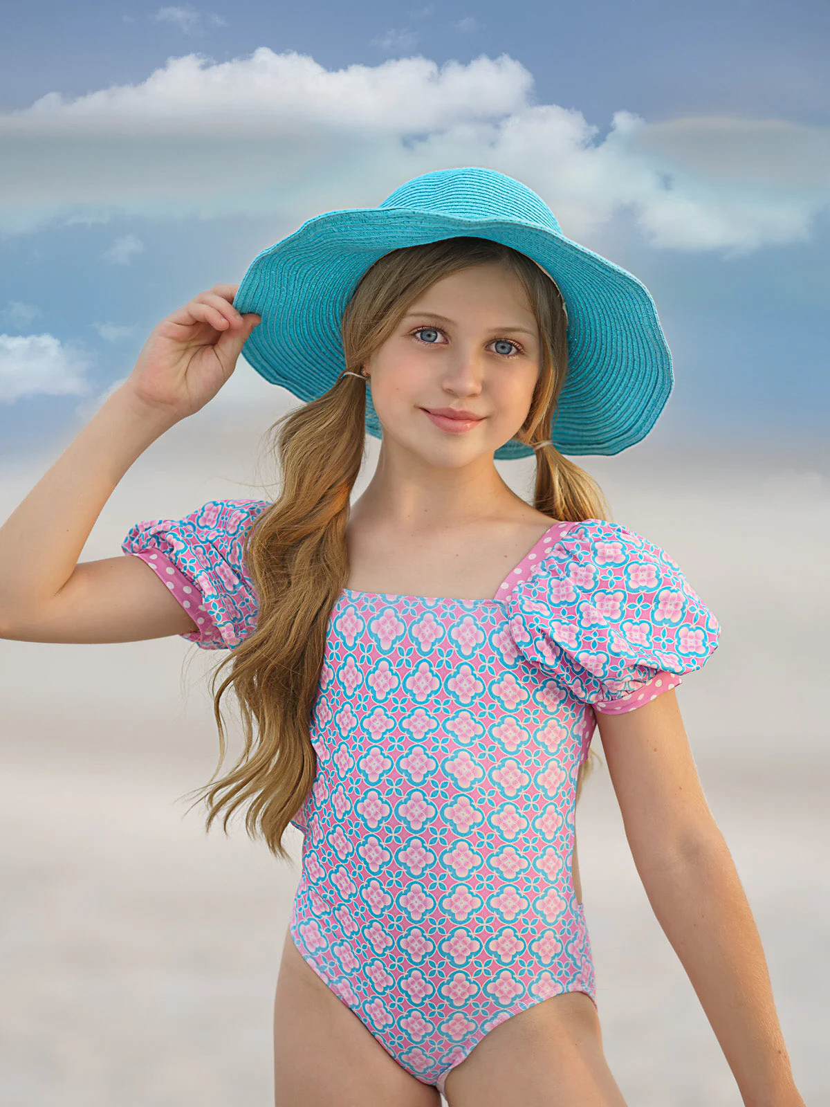 Made For Sunny Days Puff Sleeve One Piece Swimsuit - Image 2