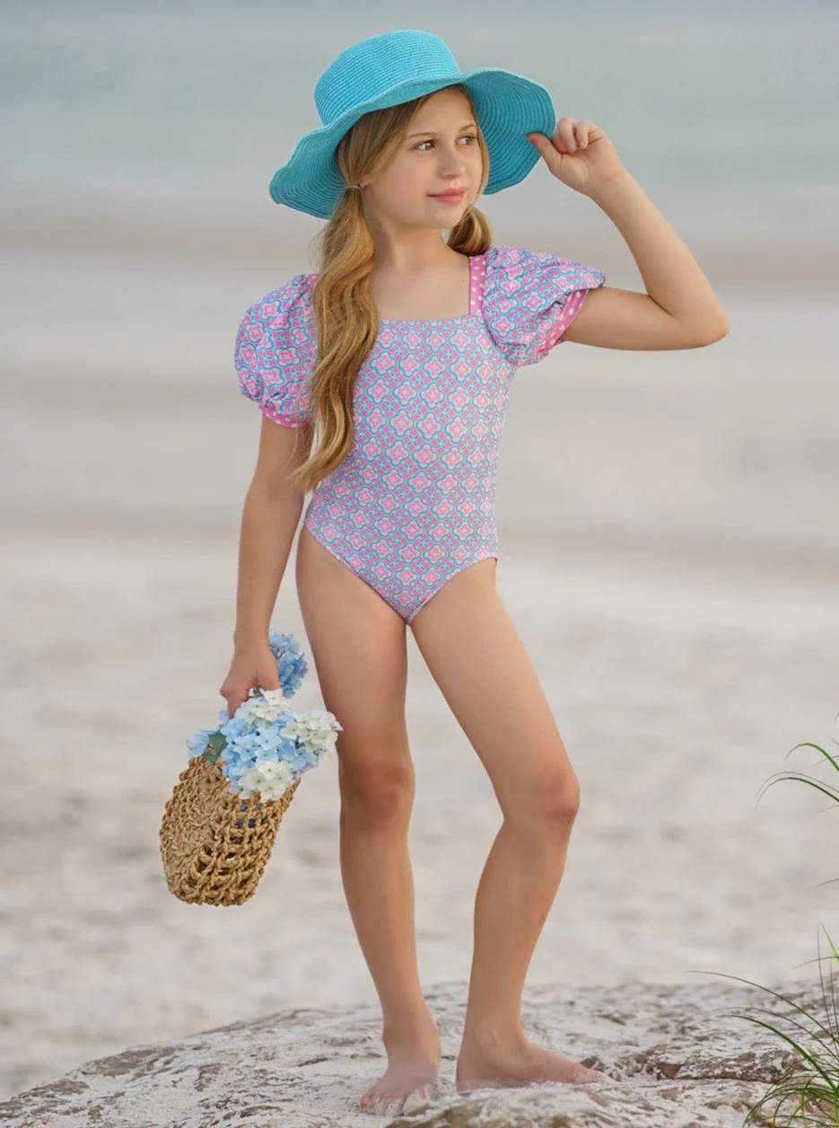 Made For Sunny Days Puff Sleeve One Piece Swimsuit - Image 3
