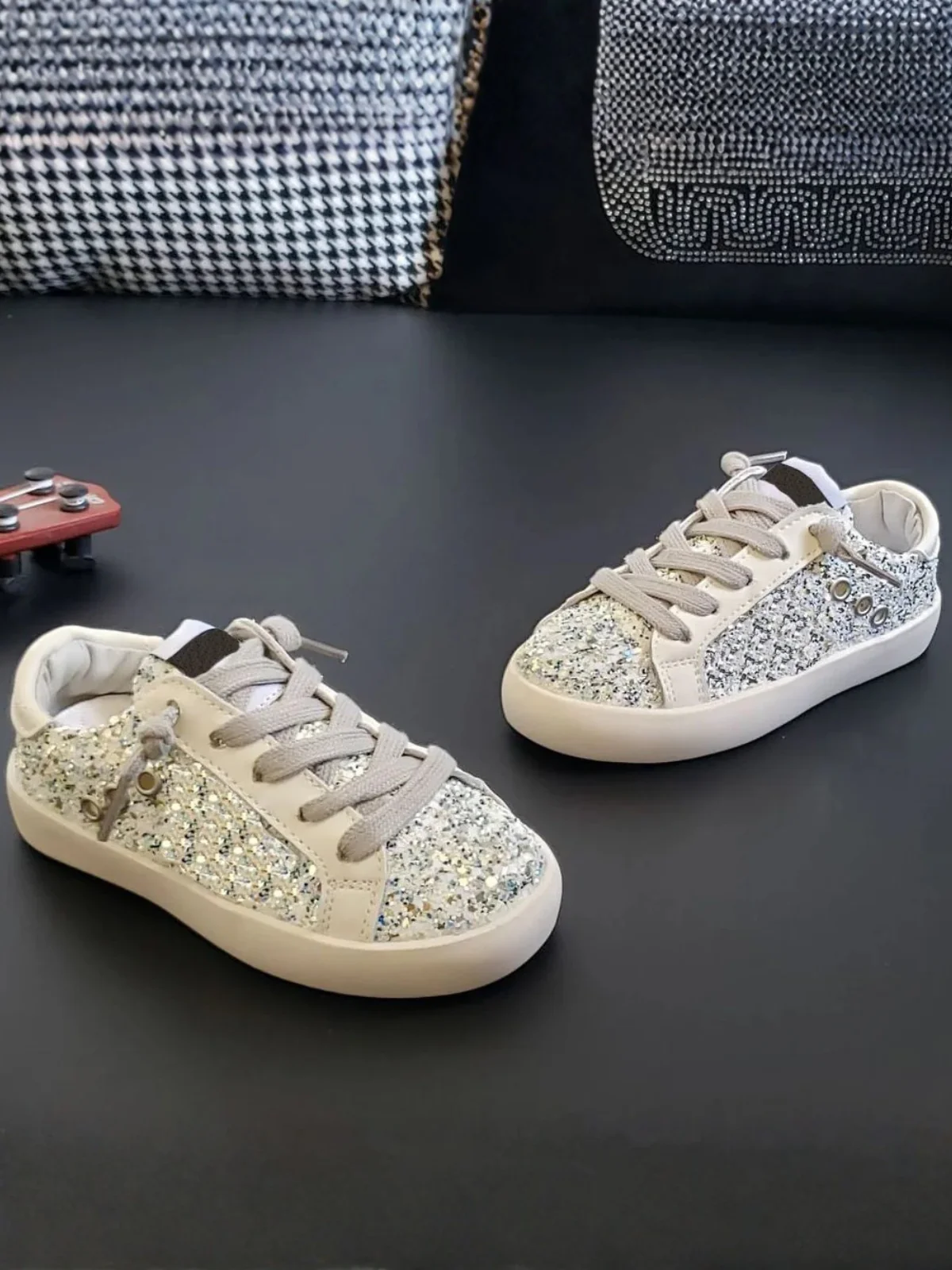 Let's Go Glam Glitter Sneakers By Liv and Mia - Image 2