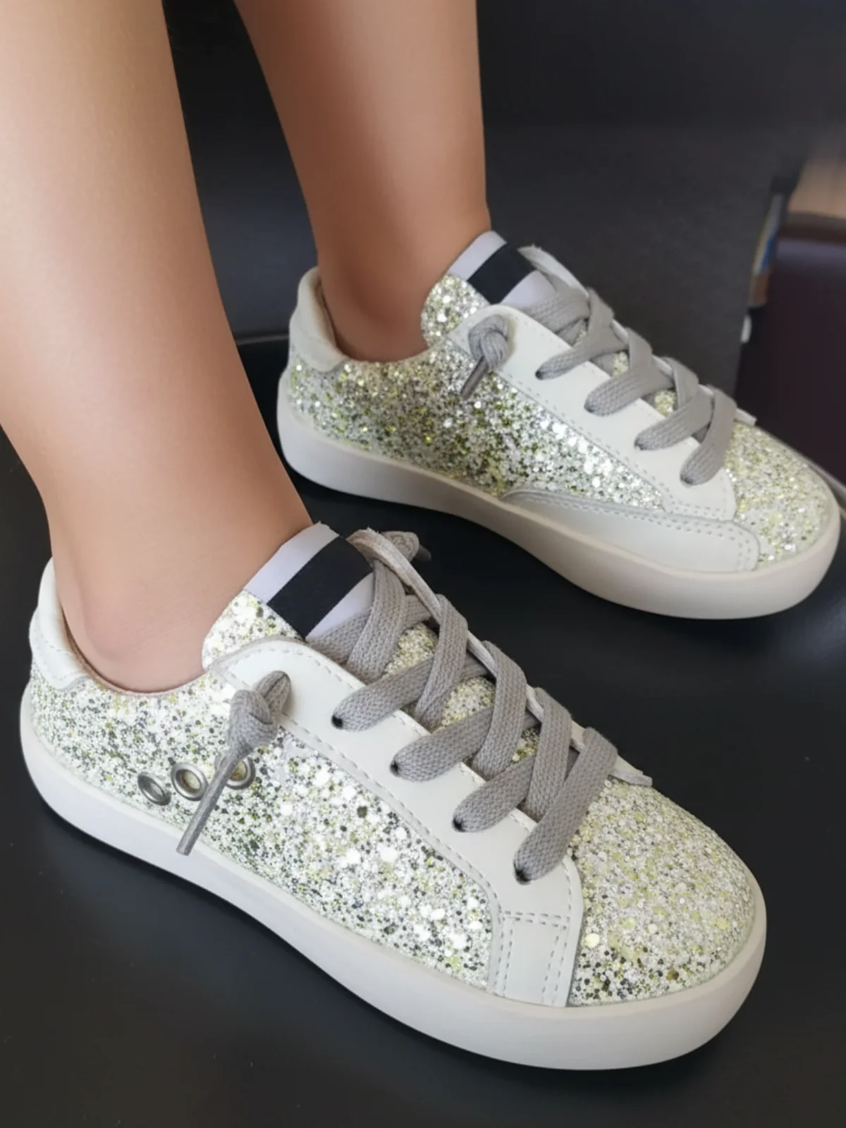 Let's Go Glam Glitter Sneakers By Liv and Mia - Image 4