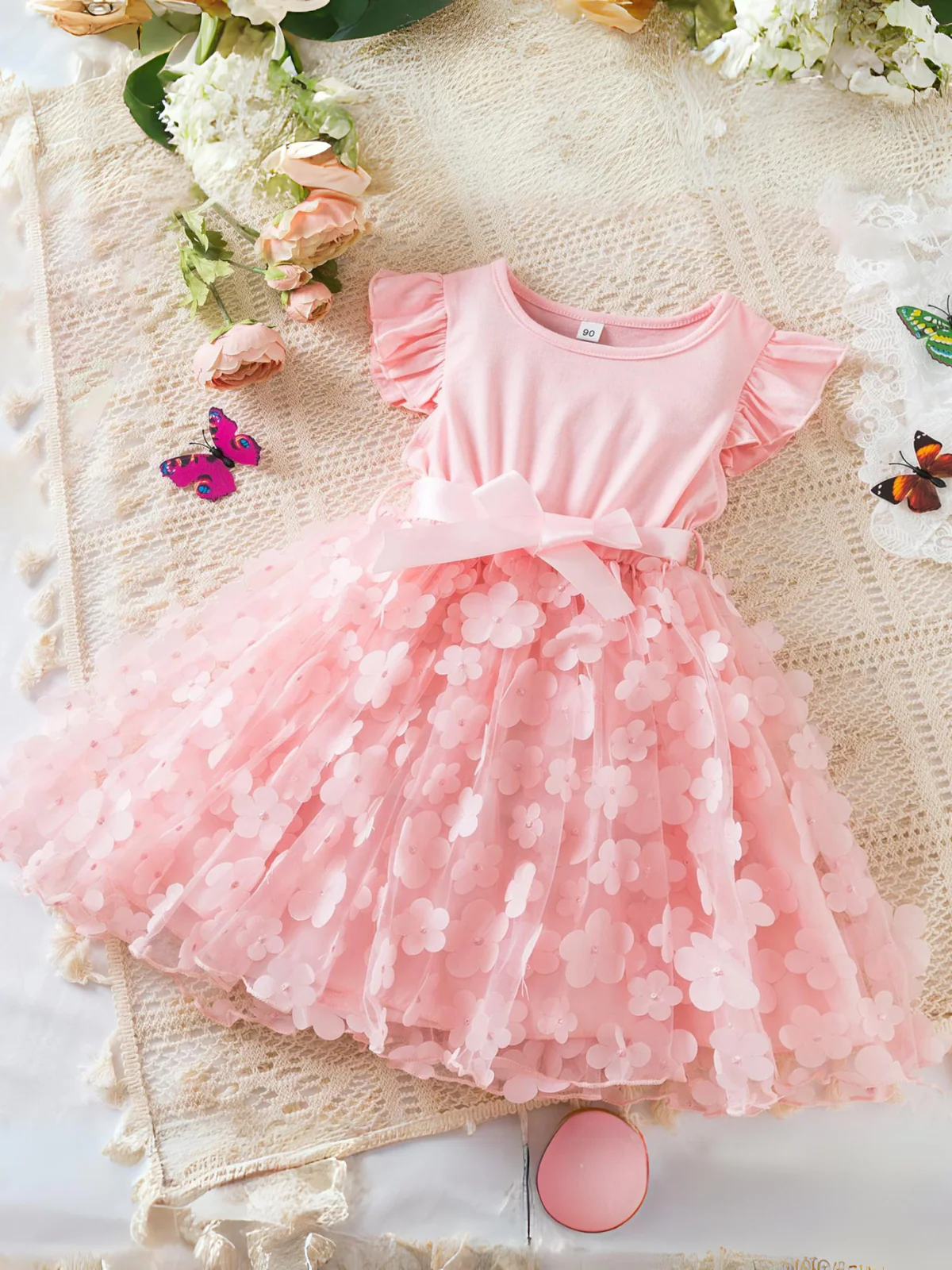 Magic Twirls 3D Flower Tutu Dress - Image 3
