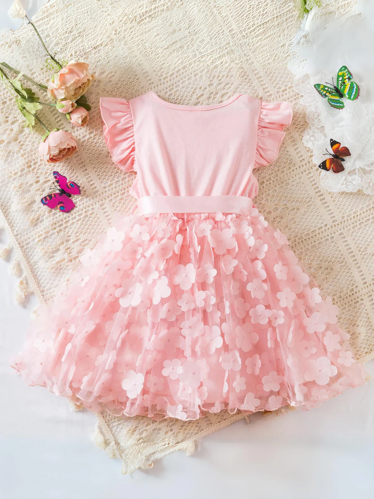 Magic Twirls 3D Flower Tutu Dress - Image 4
