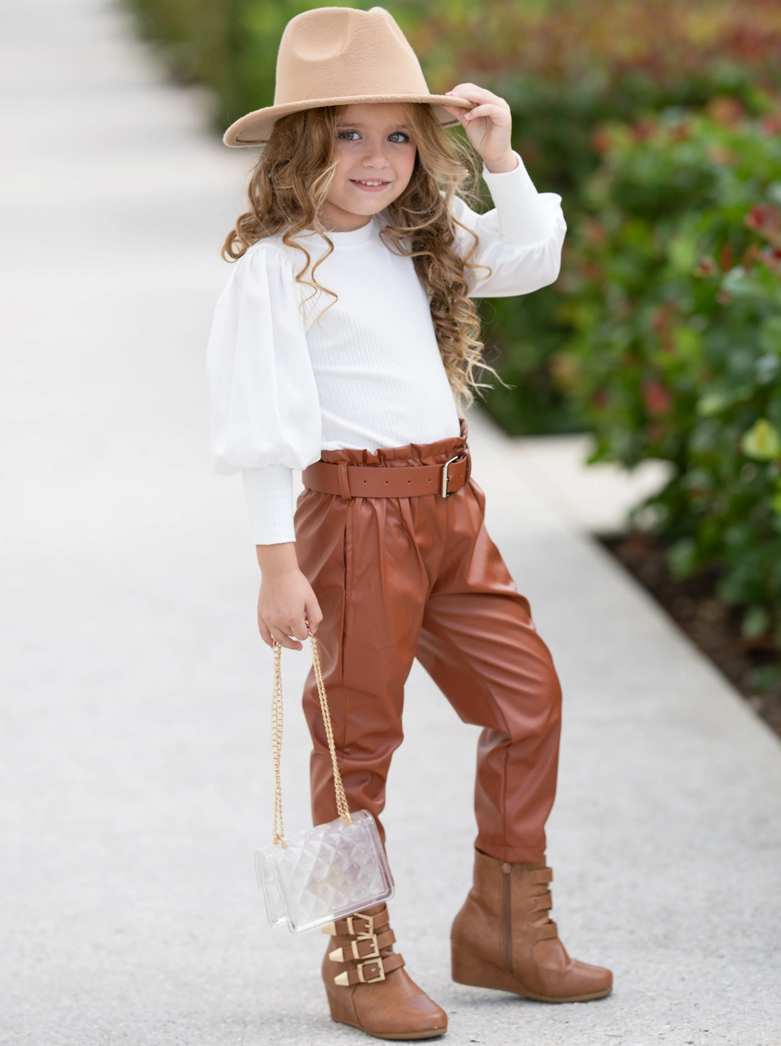 Make It Chic Vegan Leather Pants Set - Image 2