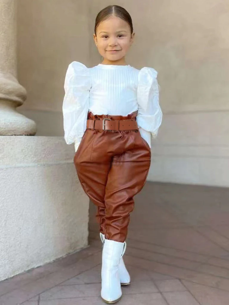 Make It Chic Vegan Leather Pants Set - Image 3