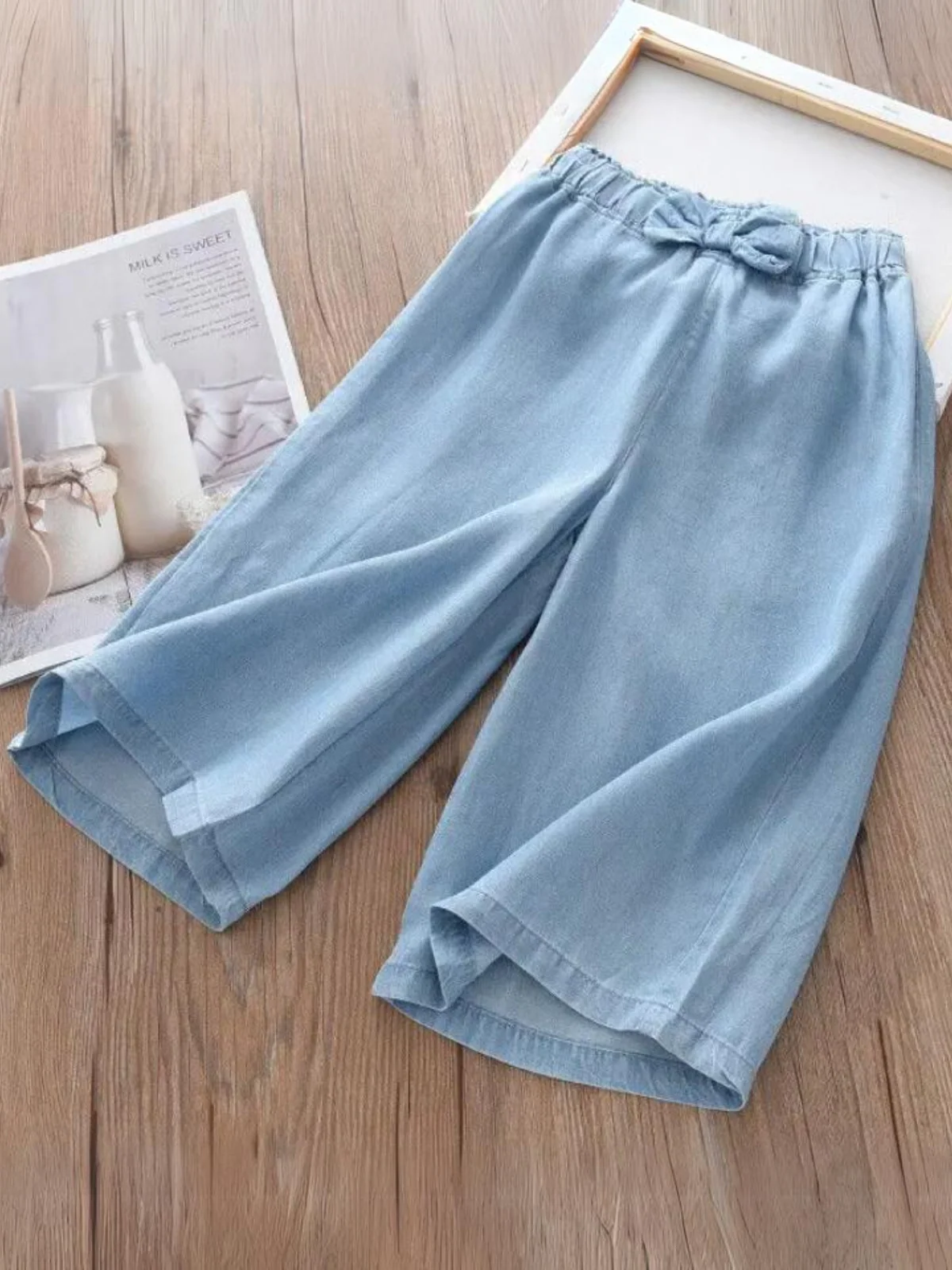 Making Trends Wide Leg Chambray Pants - Image 4