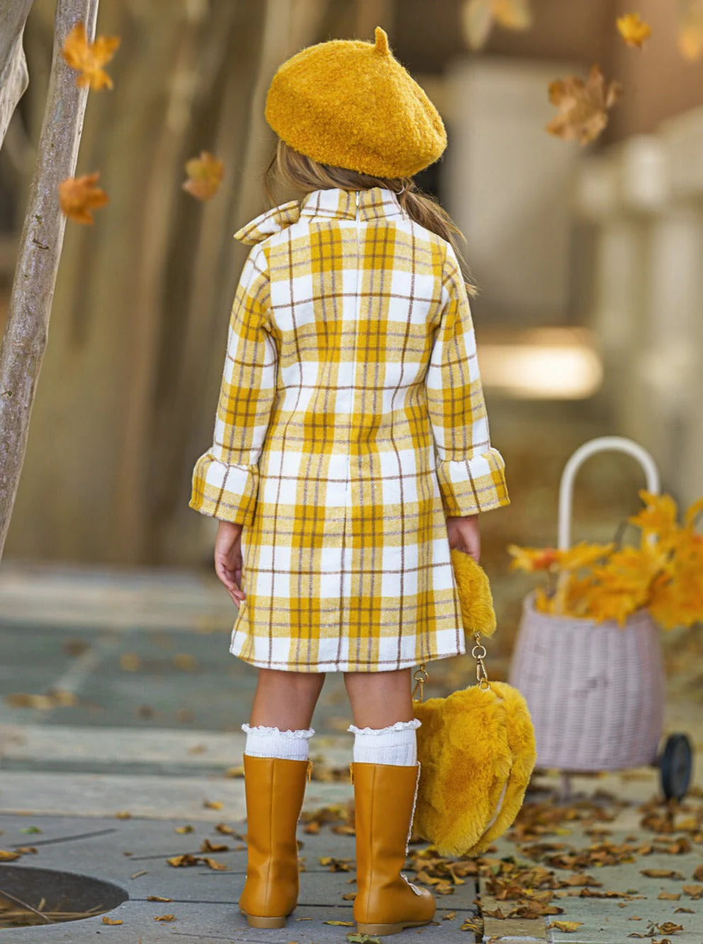 Golden Girl Marigold Flannel Dress - Image 4