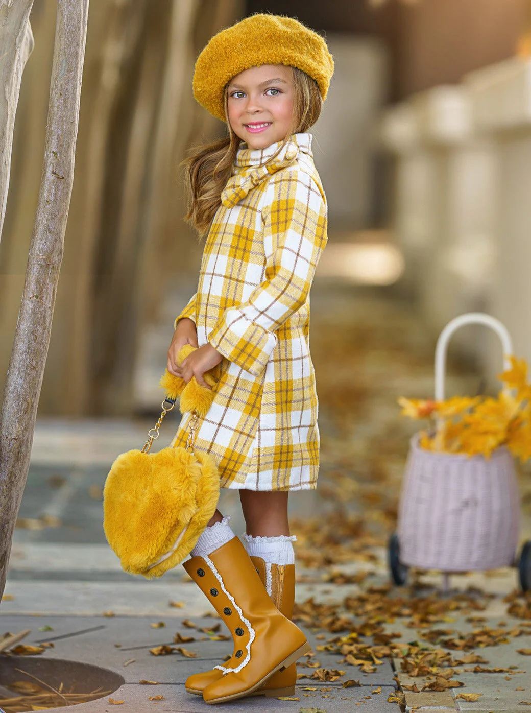 Golden Girl Marigold Flannel Dress - Image 6