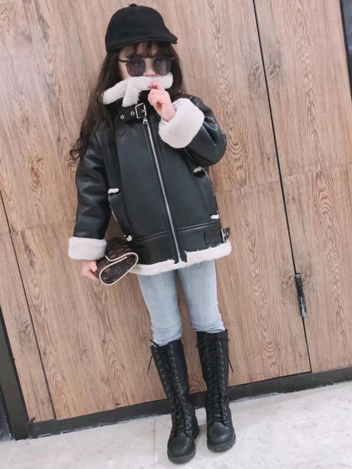 Match My Vibe Fleece Lined Vegan Leather Jacket - Image 3