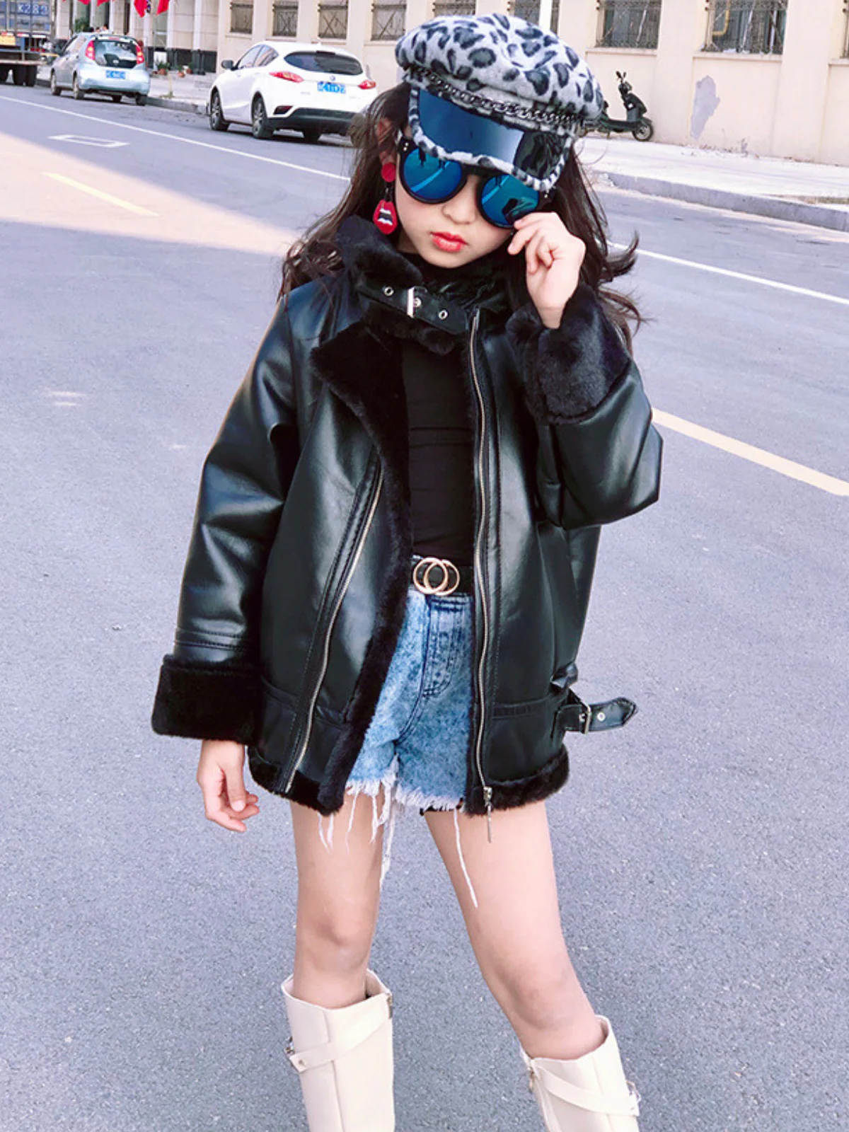 Match My Vibe Fleece Lined Vegan Leather Jacket - Image 6