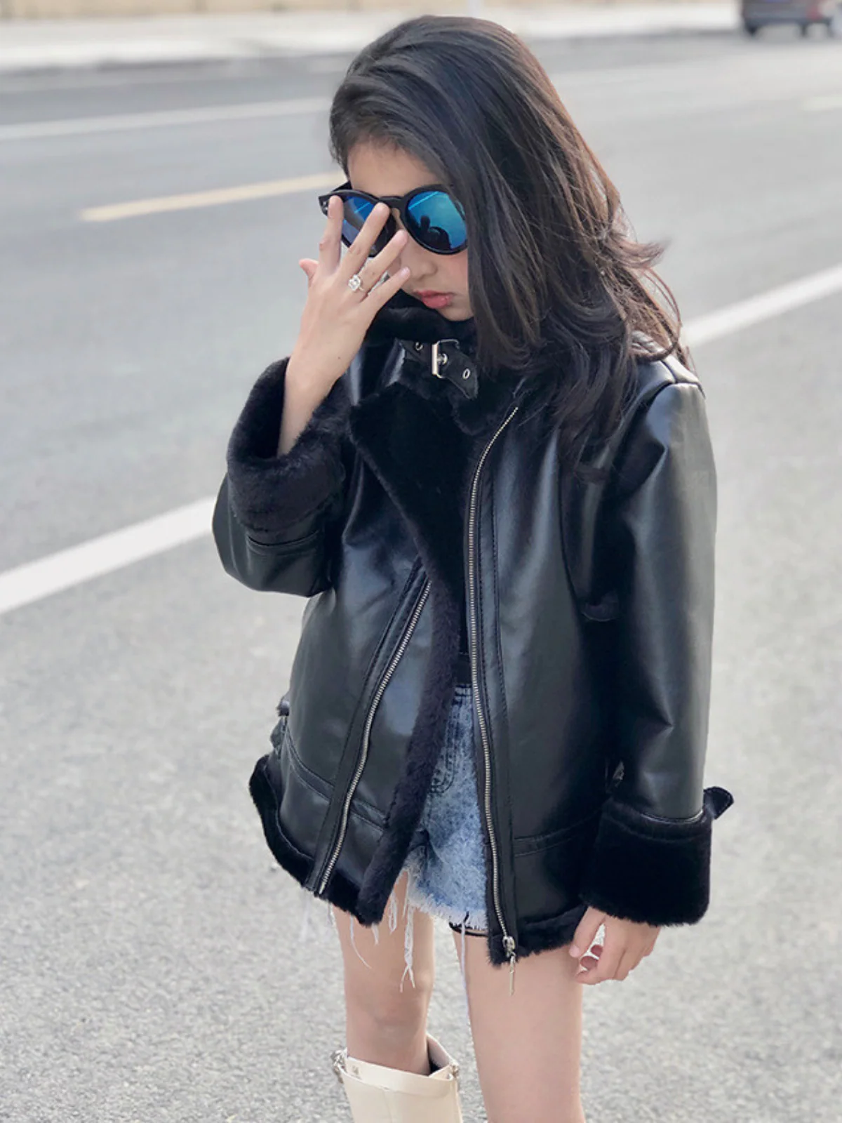 Match My Vibe Fleece Lined Vegan Leather Jacket - Image 8