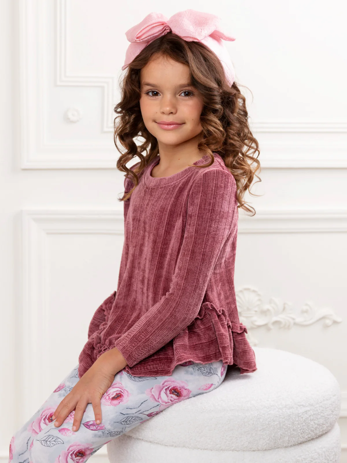 Mauvy Rose Ruffle Tunic and Legging Set - Image 3