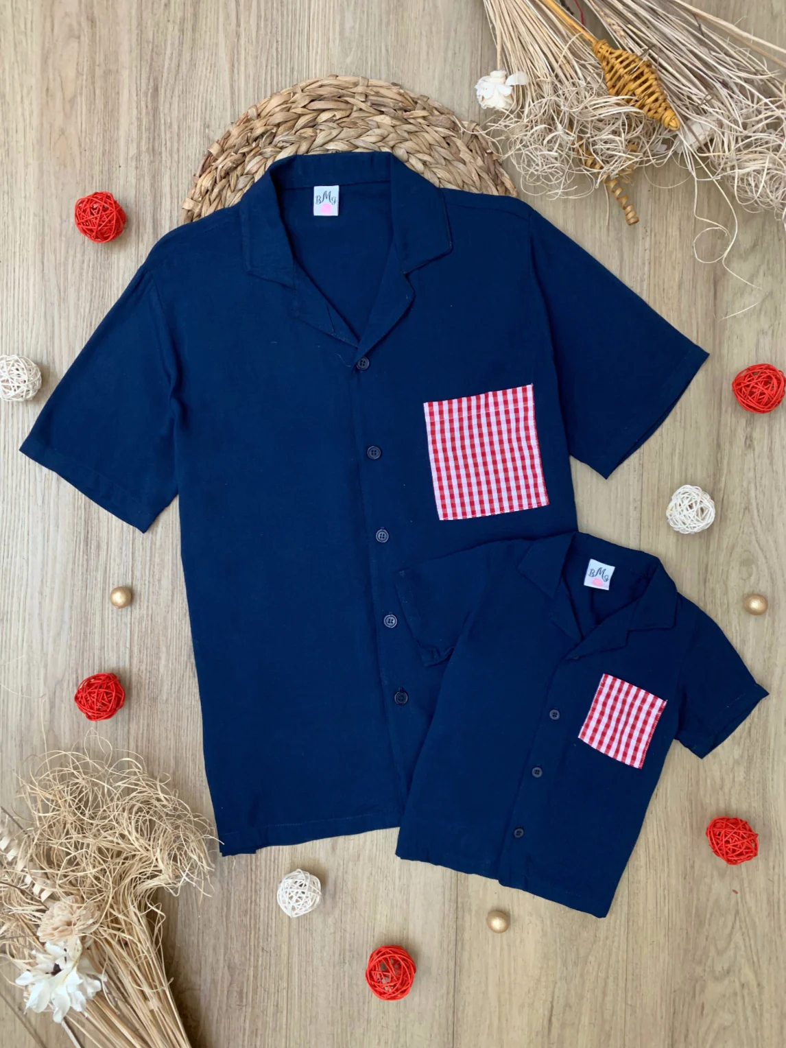 Father & Son Summer Plaid Matching Button-Up Shirt - Image 6
