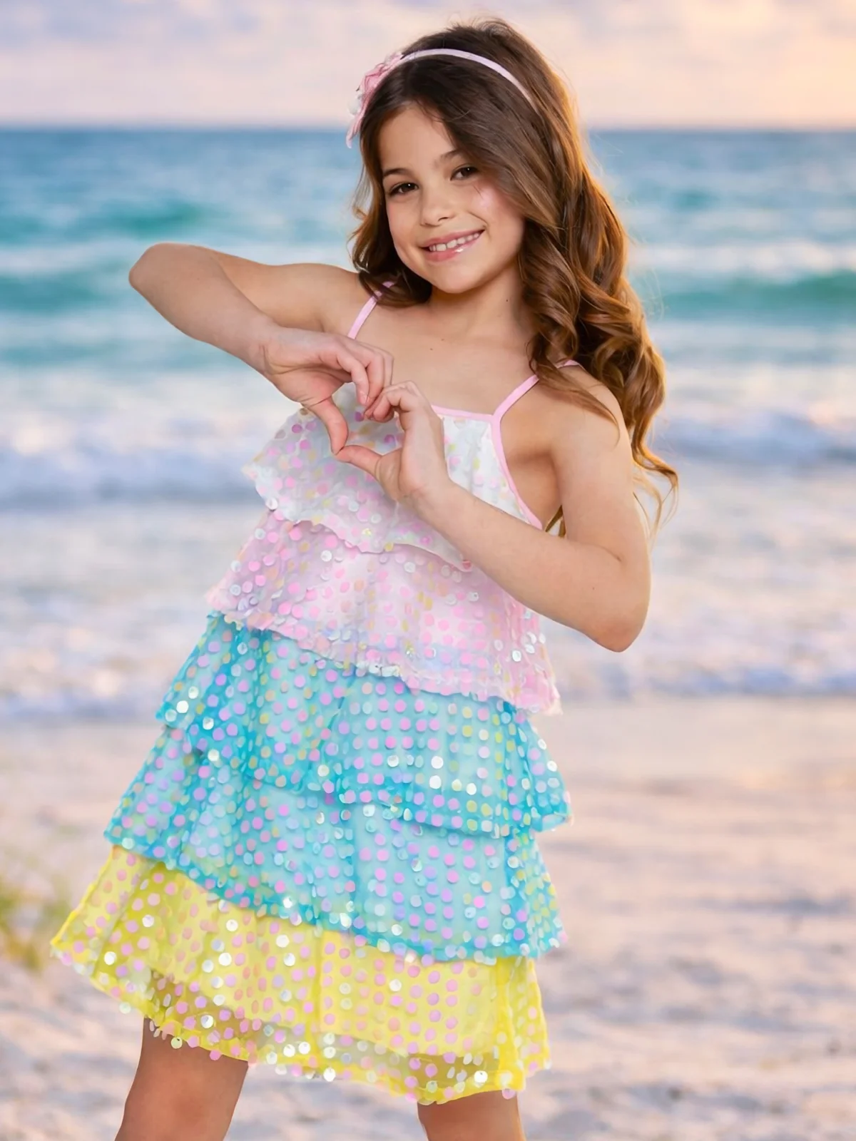 Mermaid Pastel Rainbow Sequin Dress - Image 4