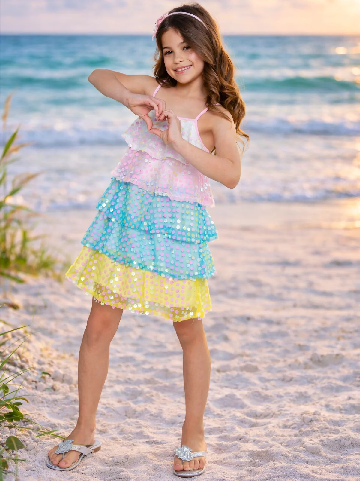 Mermaid Pastel Rainbow Sequin Dress - Image 7