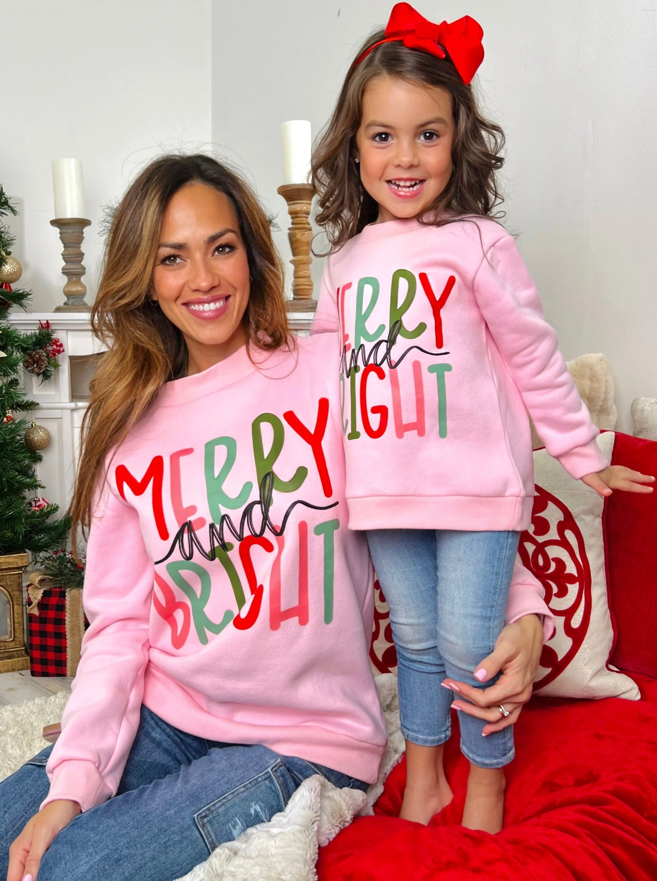 Mommy and Me Merry and Bright Graphic Sweatshirt - Image 4