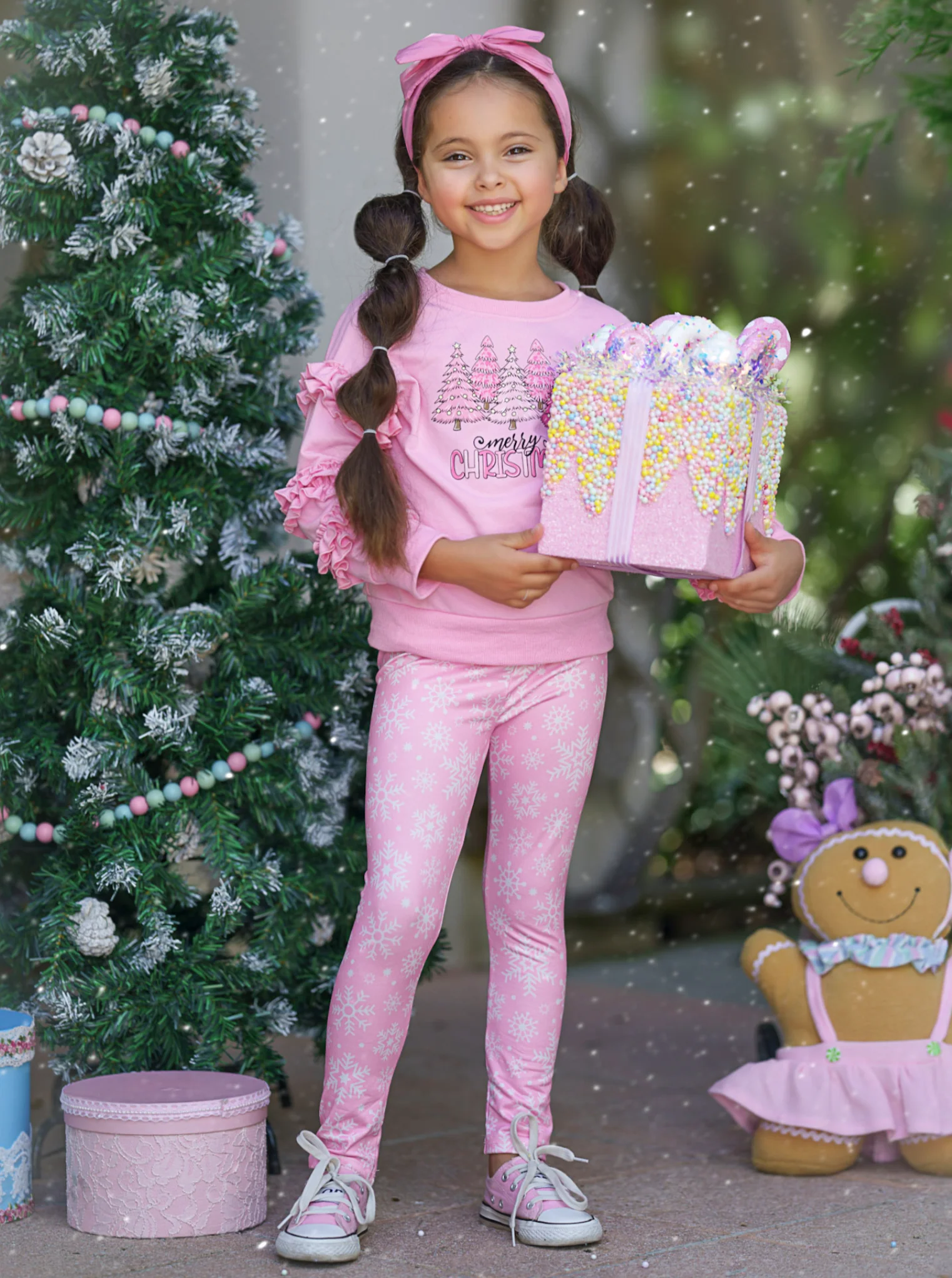 Merry Christmas Ruffle Top and Snowflake Legging Set - Image 3