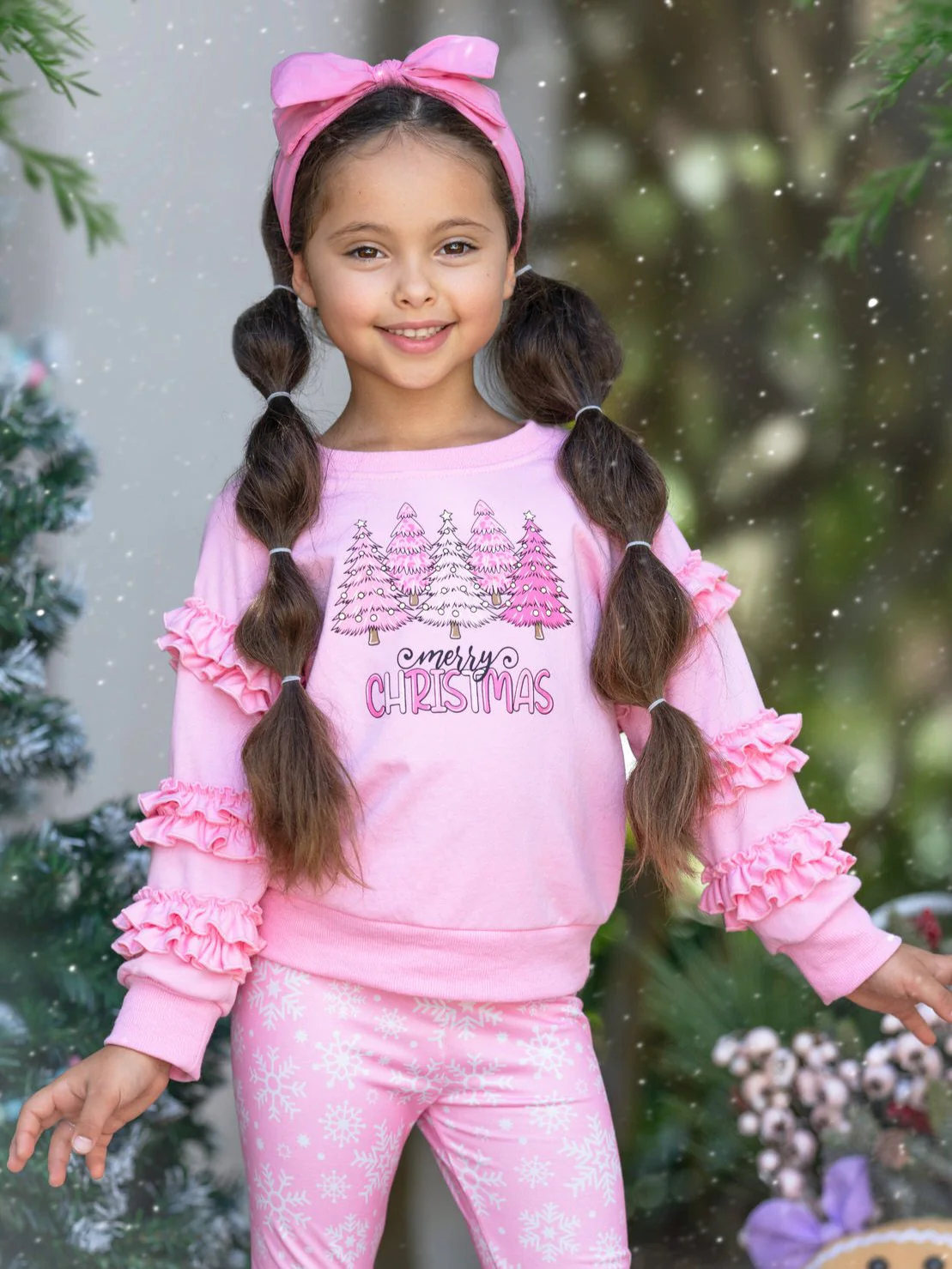 Merry Christmas Ruffle Top and Snowflake Legging Set - Image 5