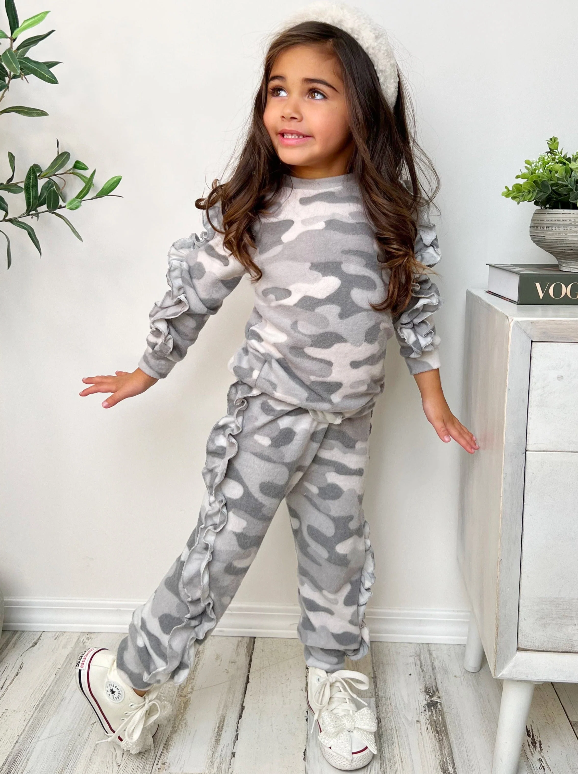 In Command Grey Camo Ruffle Jogger Set - Image 2