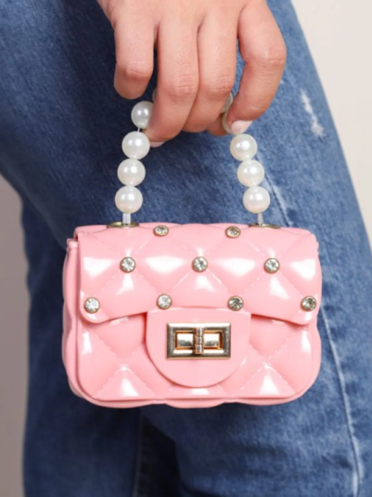Mini Jelly Rhinestone Crossbody Purse - Image 3