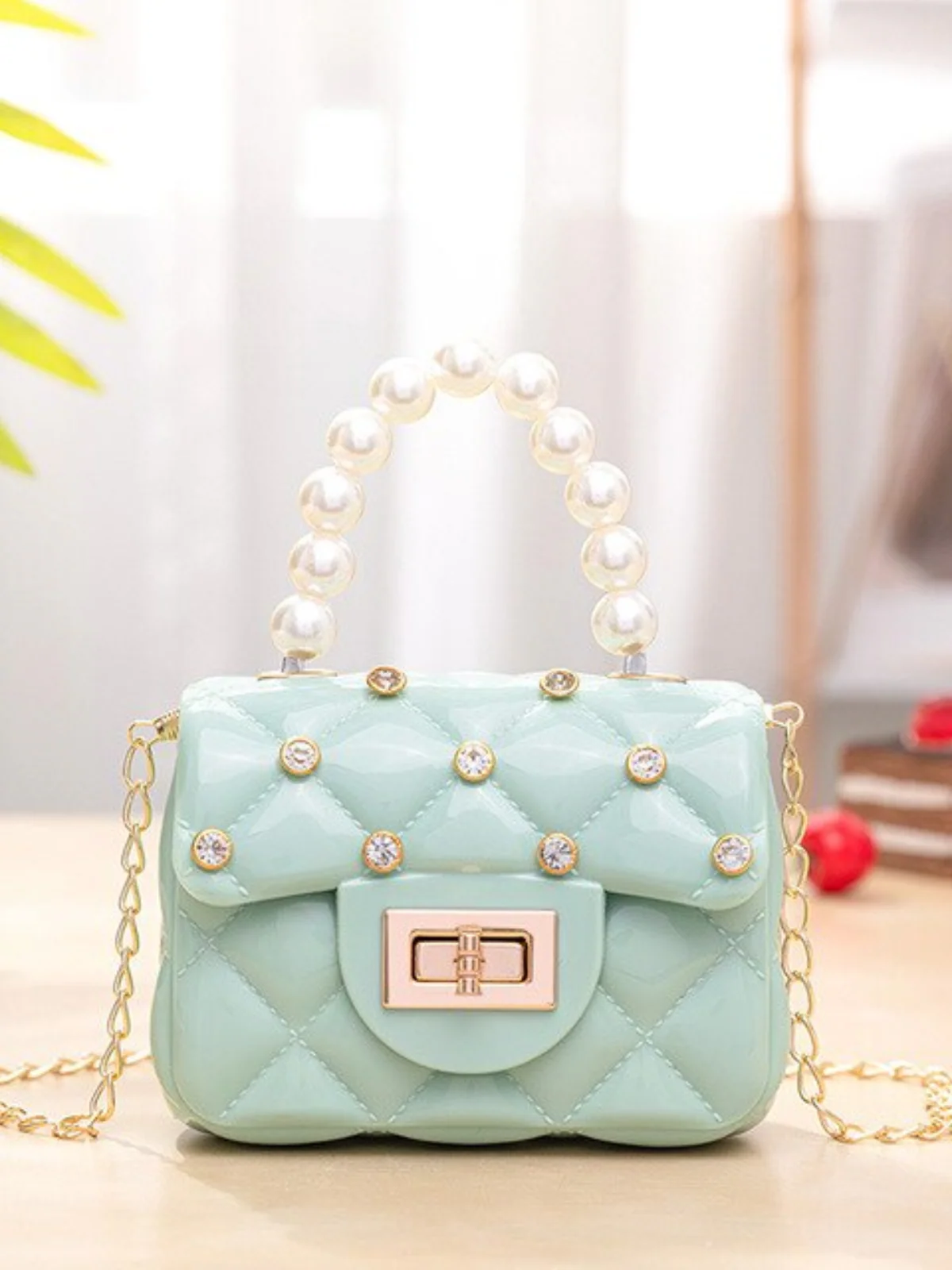 Mini Jelly Rhinestone Crossbody Purse - Image 4