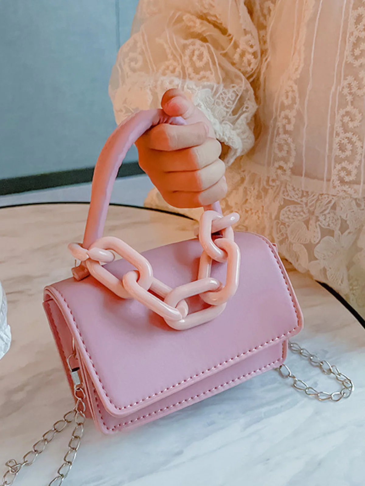 Linked In Style Mini Shoulder Handbag - Image 6