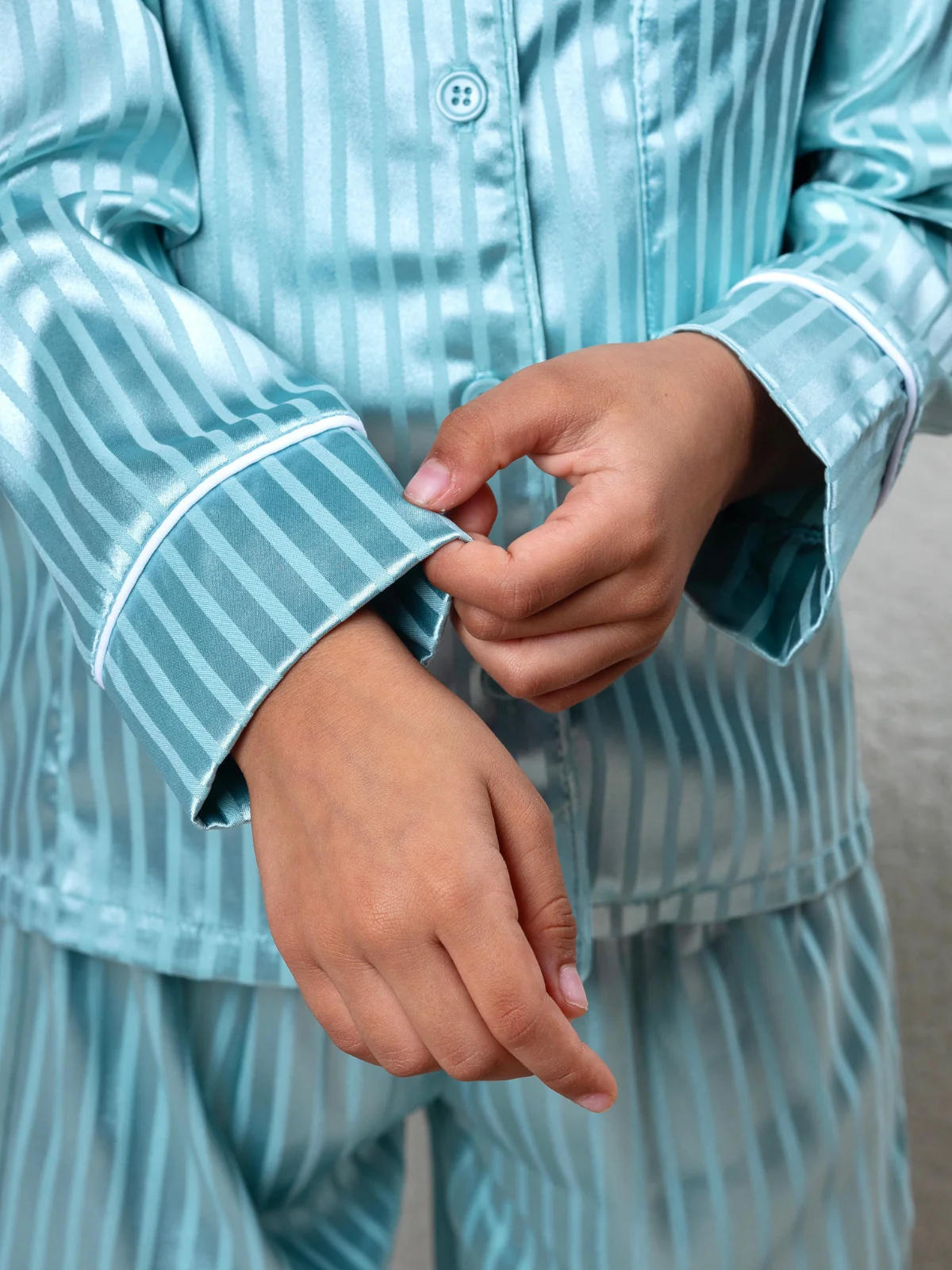 Mint to Dream Satin Stripe Pajama Set - Image 2