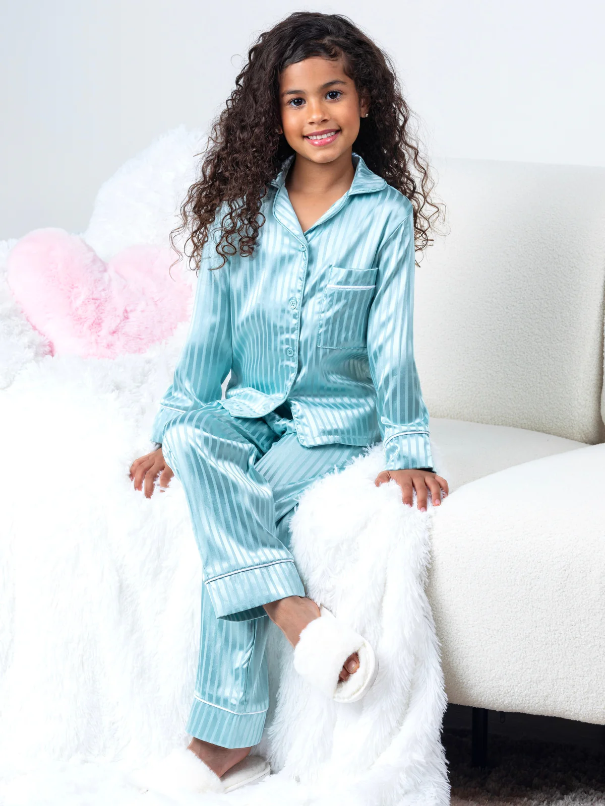 Mint to Dream Satin Stripe Pajama Set - Image 3