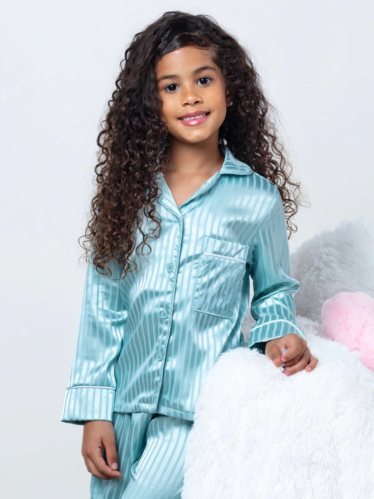 Mint to Dream Satin Stripe Pajama Set - Image 7