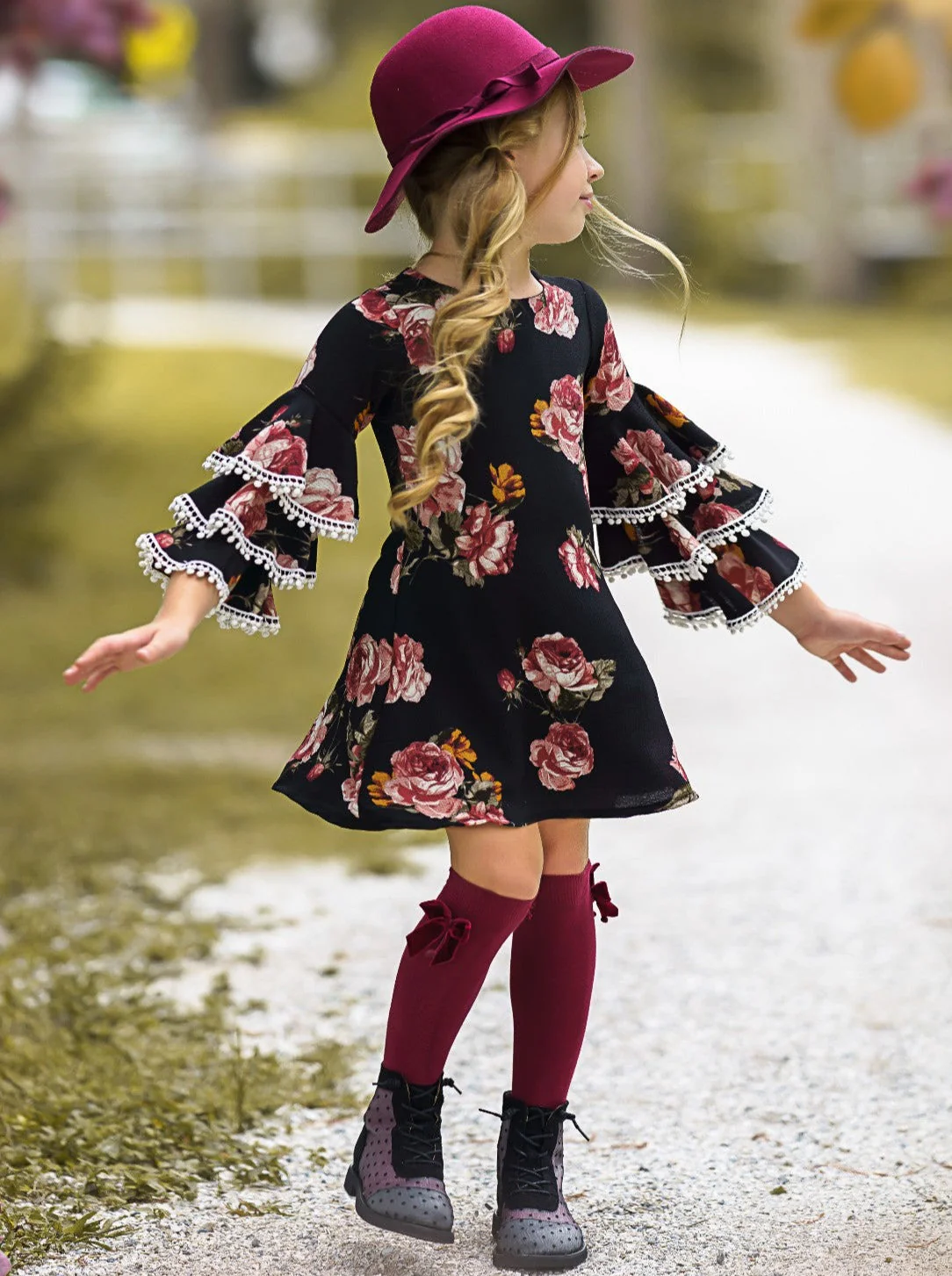 Dark and Lovely Tiered Sleeve Floral Miya Dress - Image 2