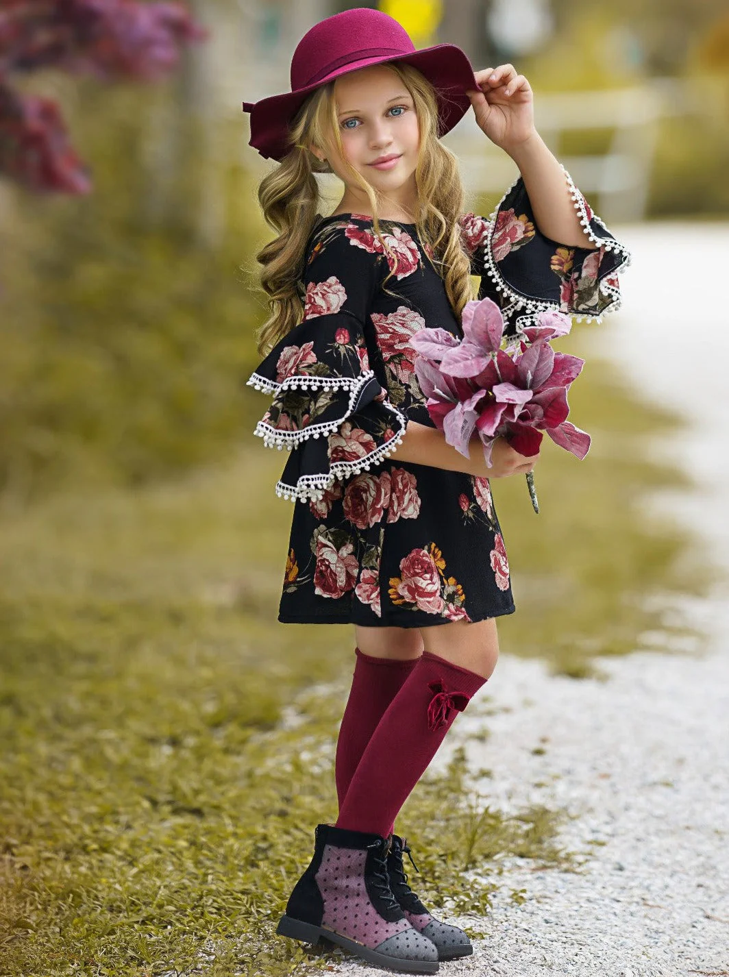 Dark and Lovely Tiered Sleeve Floral Miya Dress - Image 5